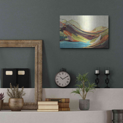 Luxe Metal Art 'Mount Desert Isle' by Amanda Hawkins, Metal Wall Art,16x12