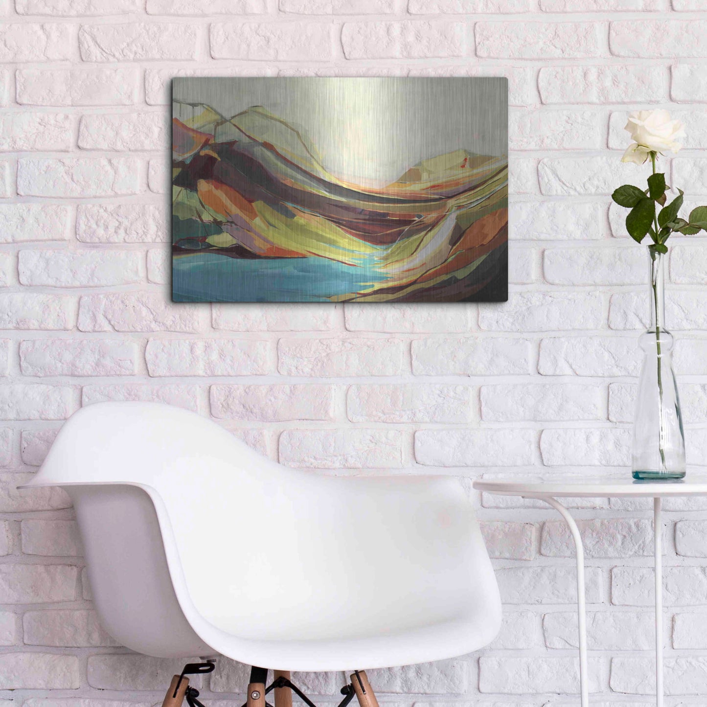 Luxe Metal Art 'Mount Desert Isle' by Amanda Hawkins, Metal Wall Art,24x16