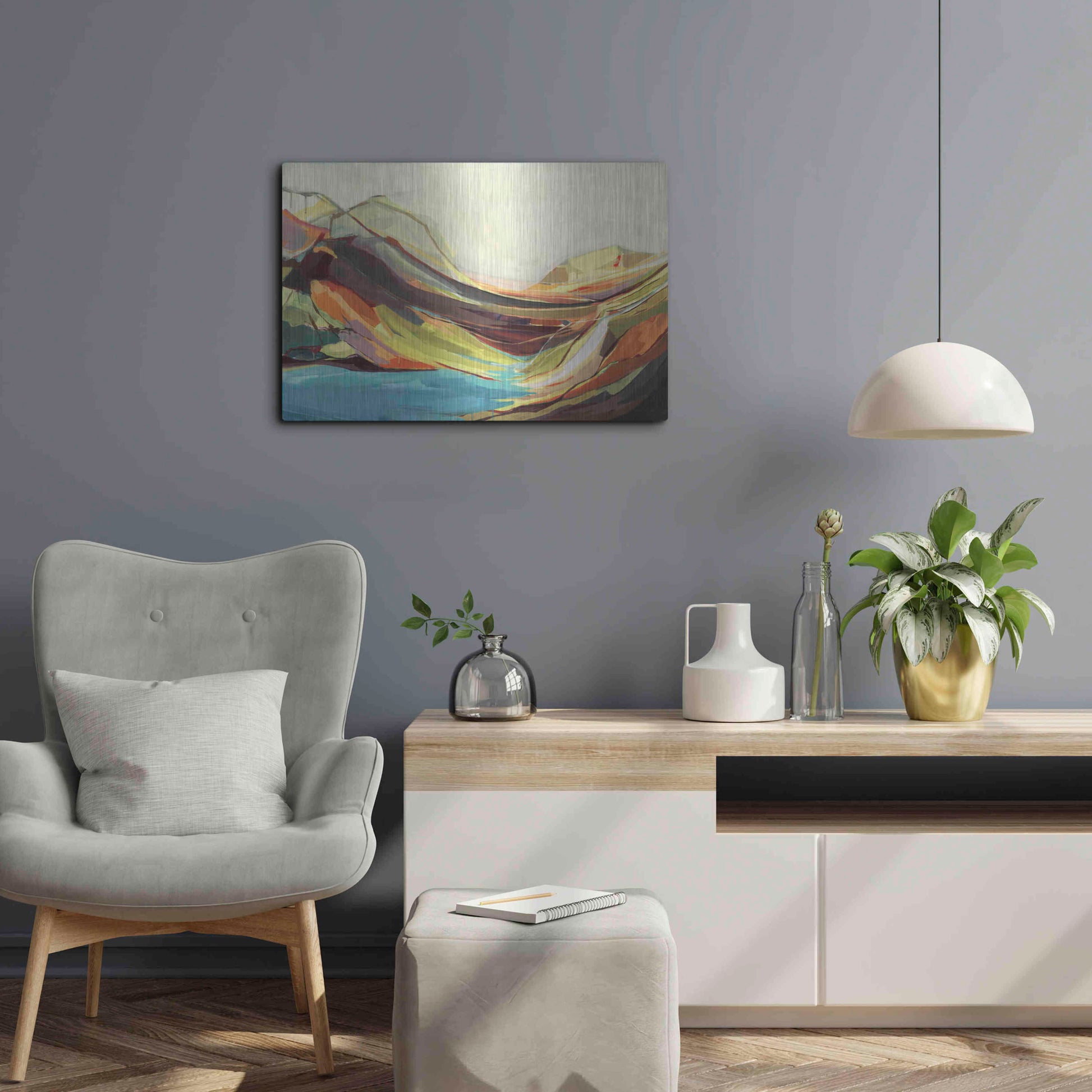 Luxe Metal Art 'Mount Desert Isle' by Amanda Hawkins, Metal Wall Art,24x16