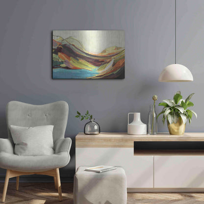 Luxe Metal Art 'Mount Desert Isle' by Amanda Hawkins, Metal Wall Art,24x16