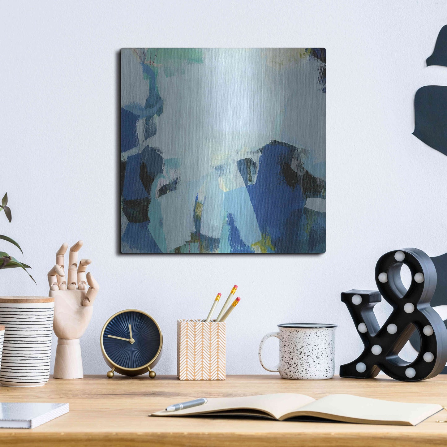 Luxe Metal Art 'Tide Pools' by Amanda Hawkins, Metal Wall Art,12x12