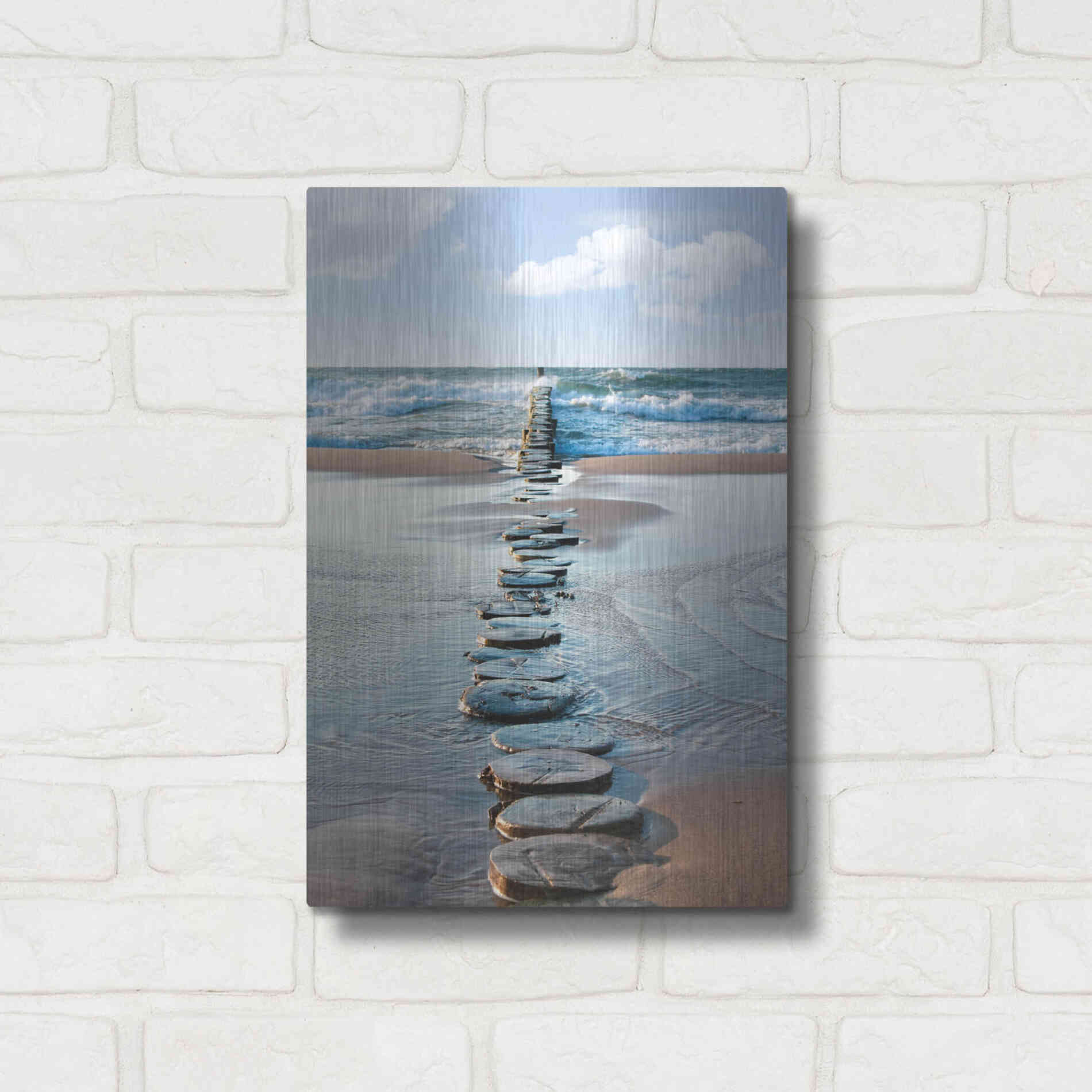 Luxe Metal Art 'Stepping Stones' Metal Wall Art,12x16