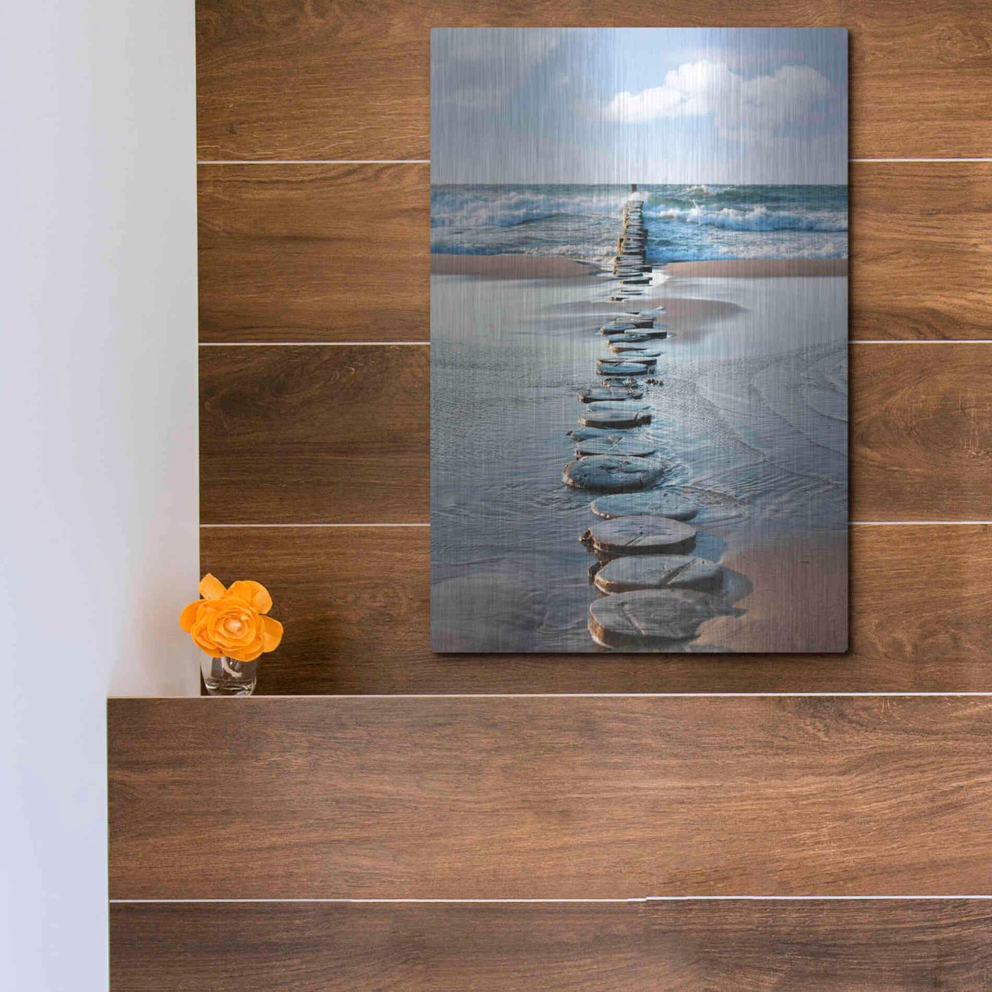 Luxe Metal Art 'Stepping Stones' Metal Wall Art,12x16