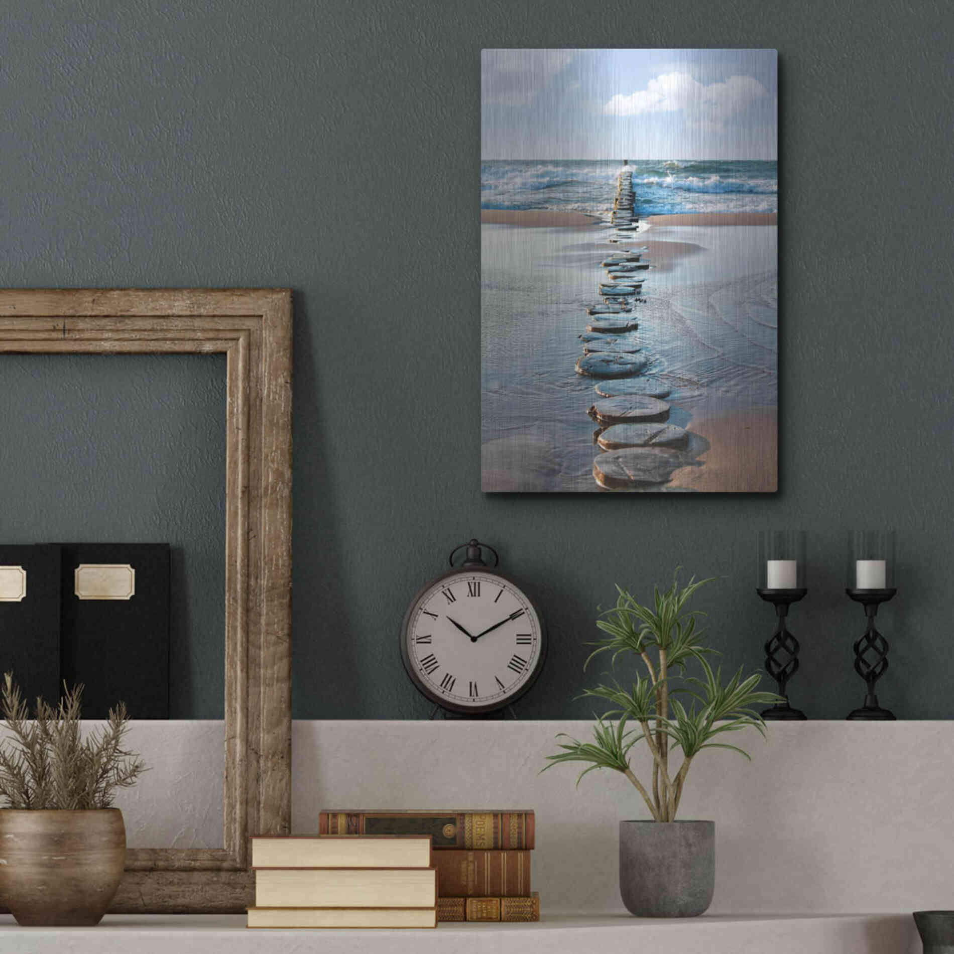 Luxe Metal Art 'Stepping Stones' Metal Wall Art,12x16