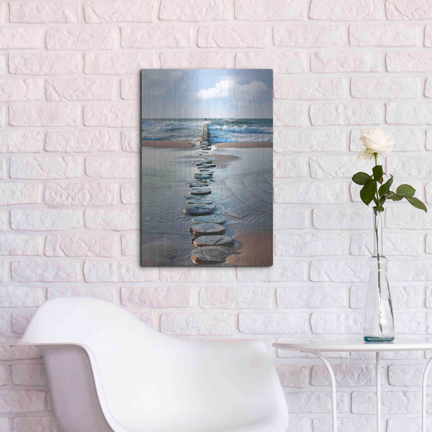 Luxe Metal Art 'Stepping Stones' Metal Wall Art,16x24