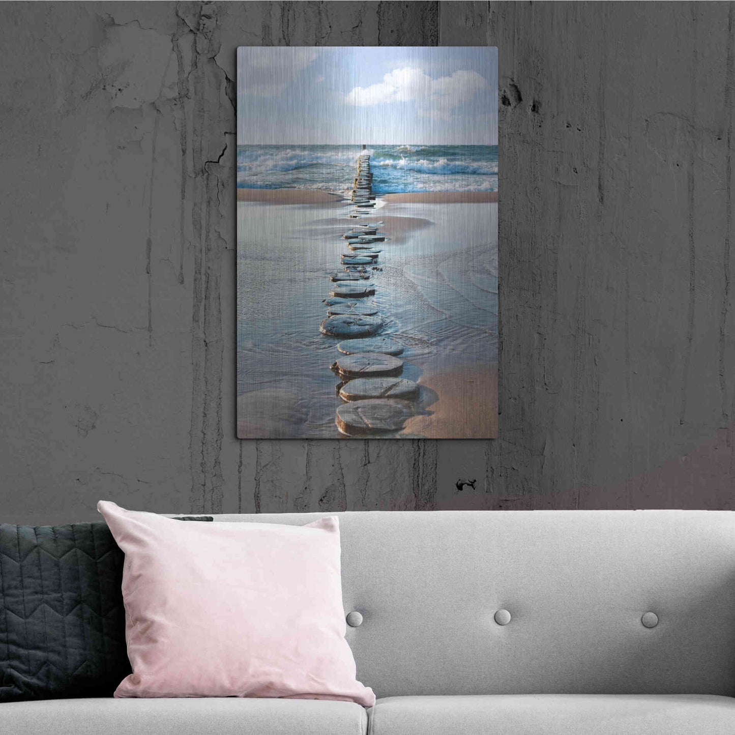 Luxe Metal Art 'Stepping Stones' Metal Wall Art,24x36