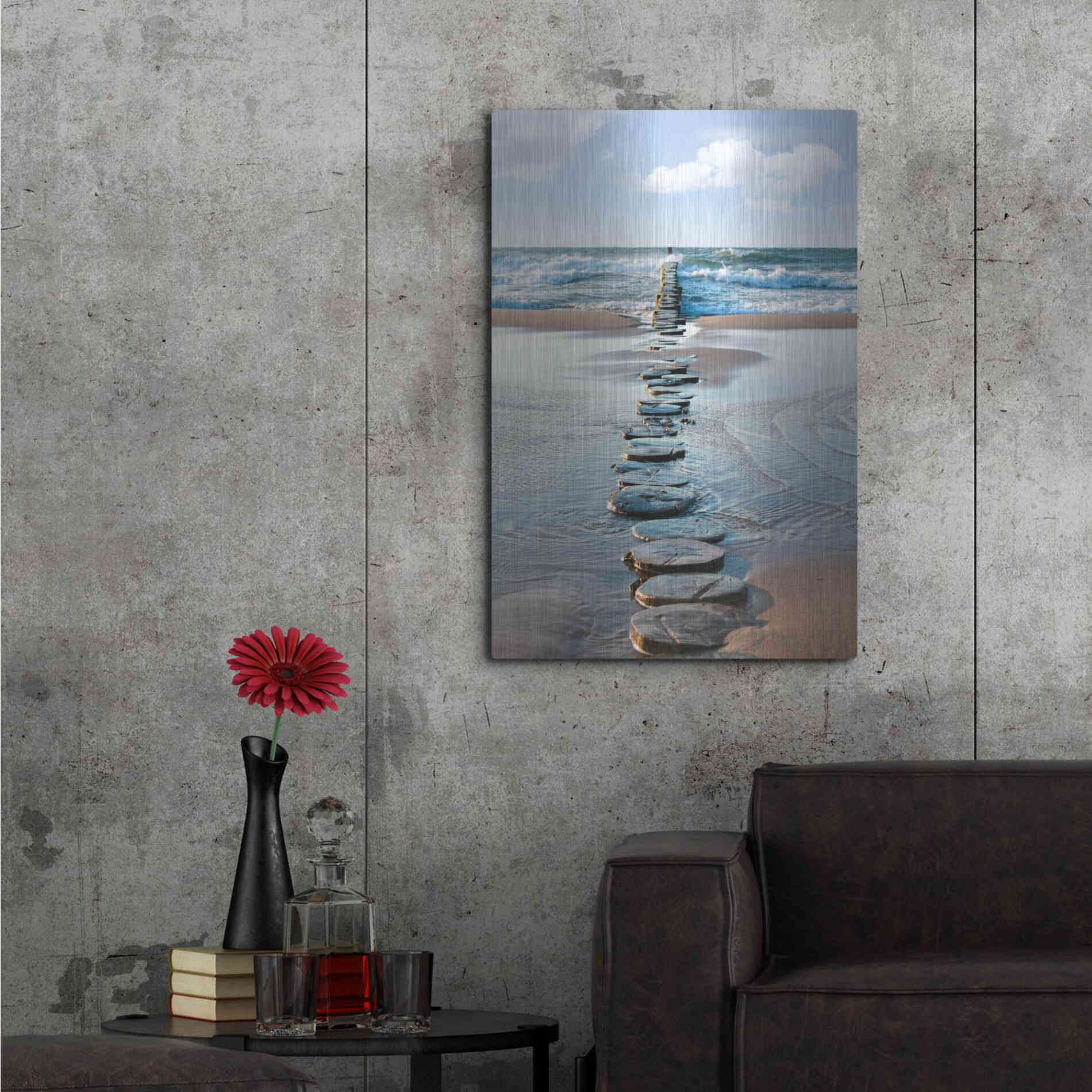 Luxe Metal Art 'Stepping Stones' Metal Wall Art,24x36