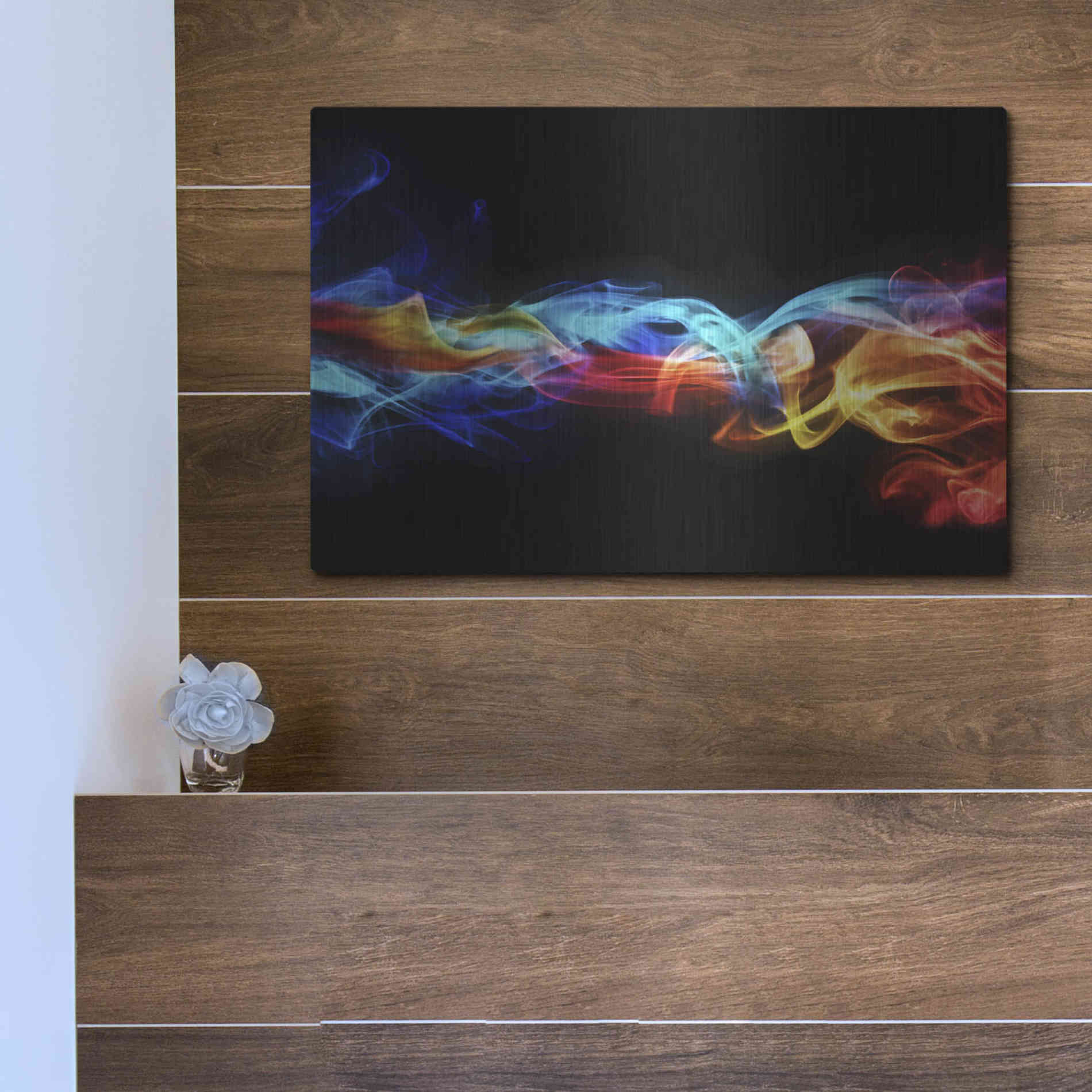 Luxe Metal Art 'Dynamic Haze' Metal Wall Art,16x12