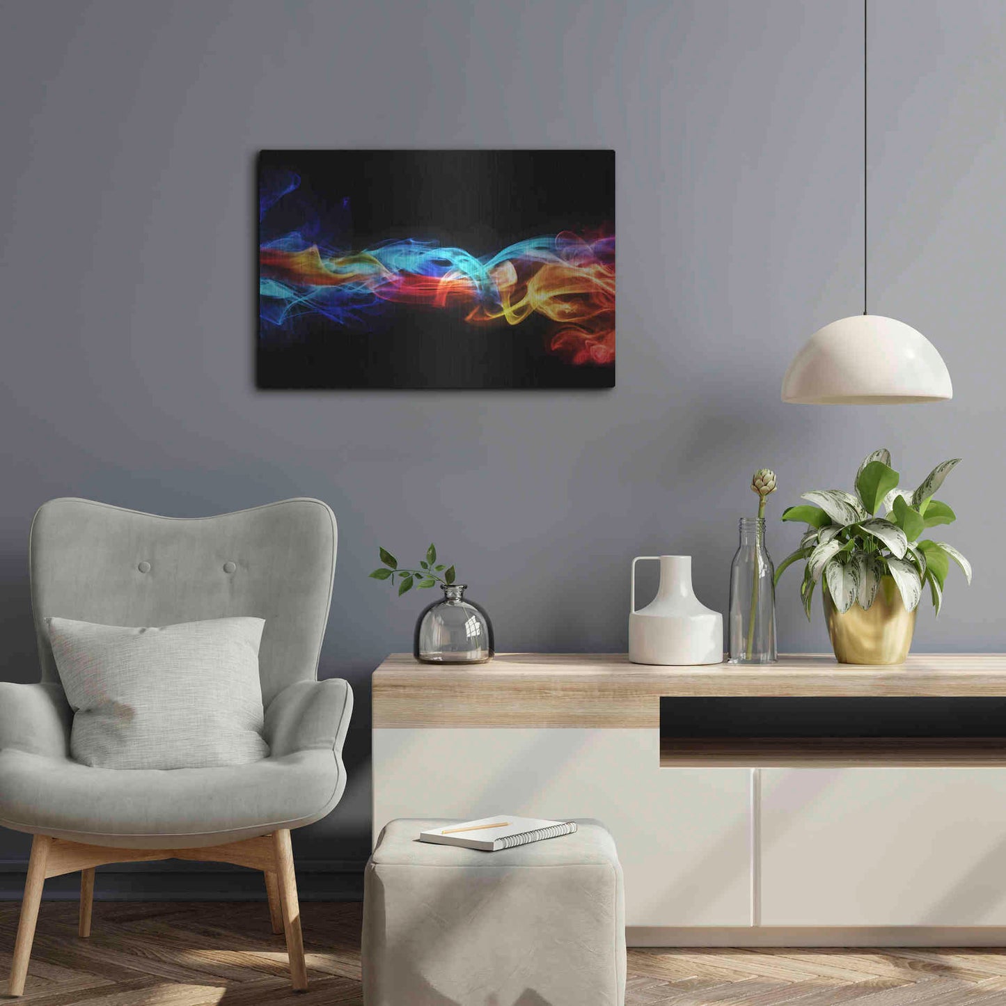 Luxe Metal Art 'Dynamic Haze' Metal Wall Art,24x16