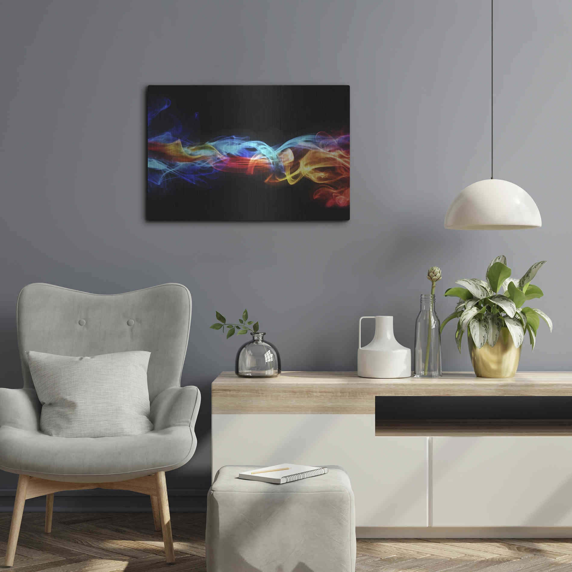 Luxe Metal Art 'Dynamic Haze' Metal Wall Art,24x16