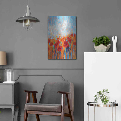 Luxe Metal Art 'Poppy Walk' by Claire Hardy, Metal Wall Art,16x24