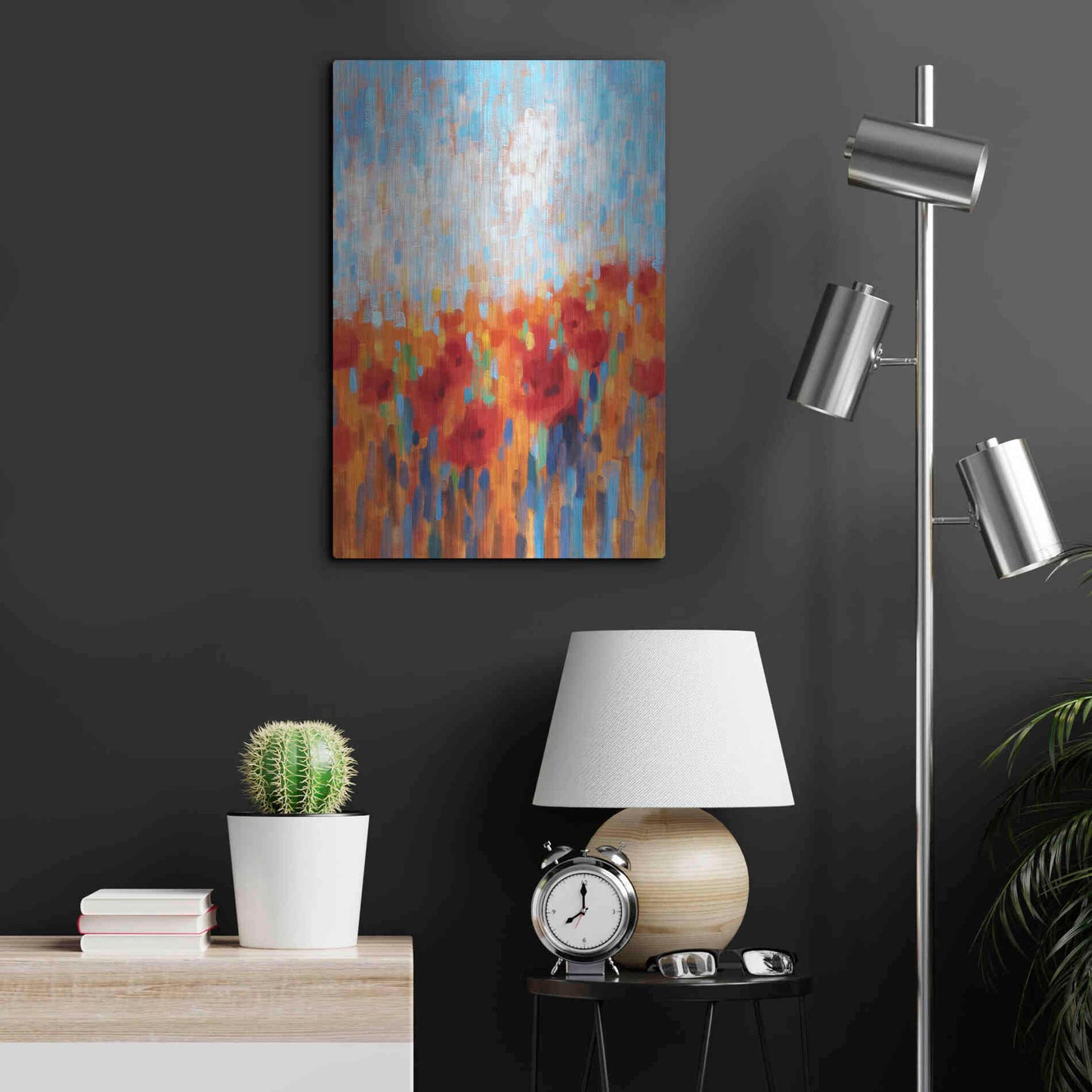 Luxe Metal Art 'Poppy Walk' by Claire Hardy, Metal Wall Art,16x24