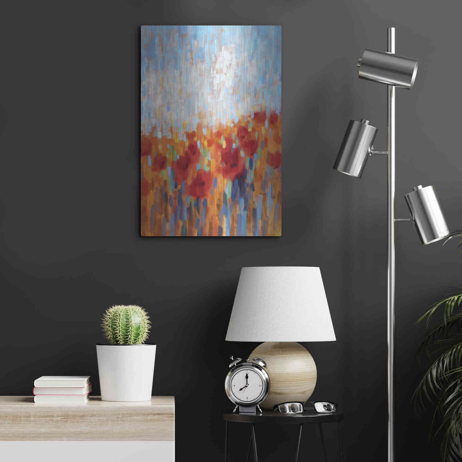 Luxe Metal Art 'Poppy Walk' by Claire Hardy, Metal Wall Art,16x24