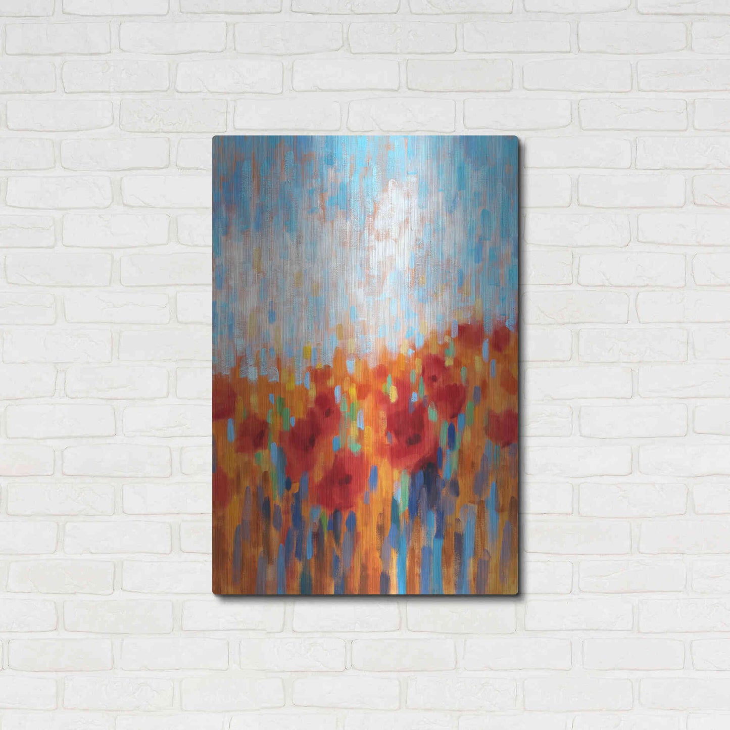 Luxe Metal Art 'Poppy Walk' by Claire Hardy, Metal Wall Art,24x36
