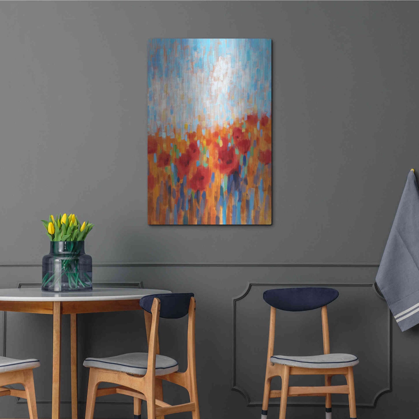 Luxe Metal Art 'Poppy Walk' by Claire Hardy, Metal Wall Art,24x36