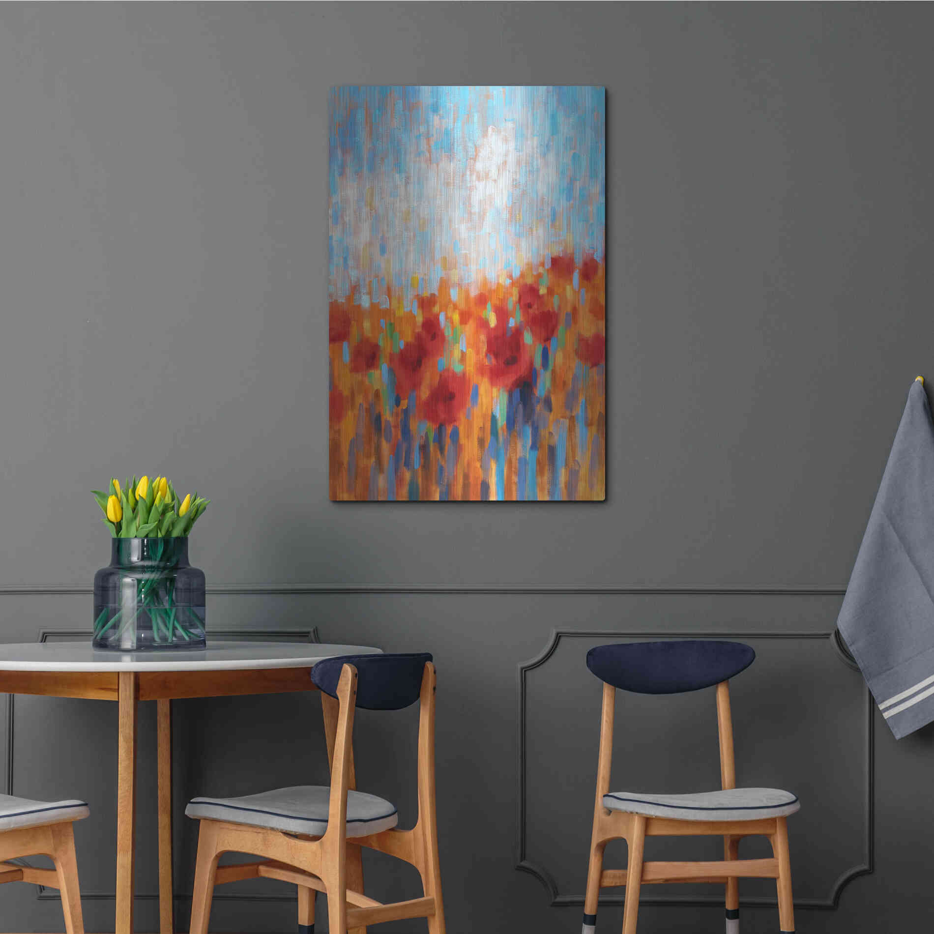 Luxe Metal Art 'Poppy Walk' by Claire Hardy, Metal Wall Art,24x36