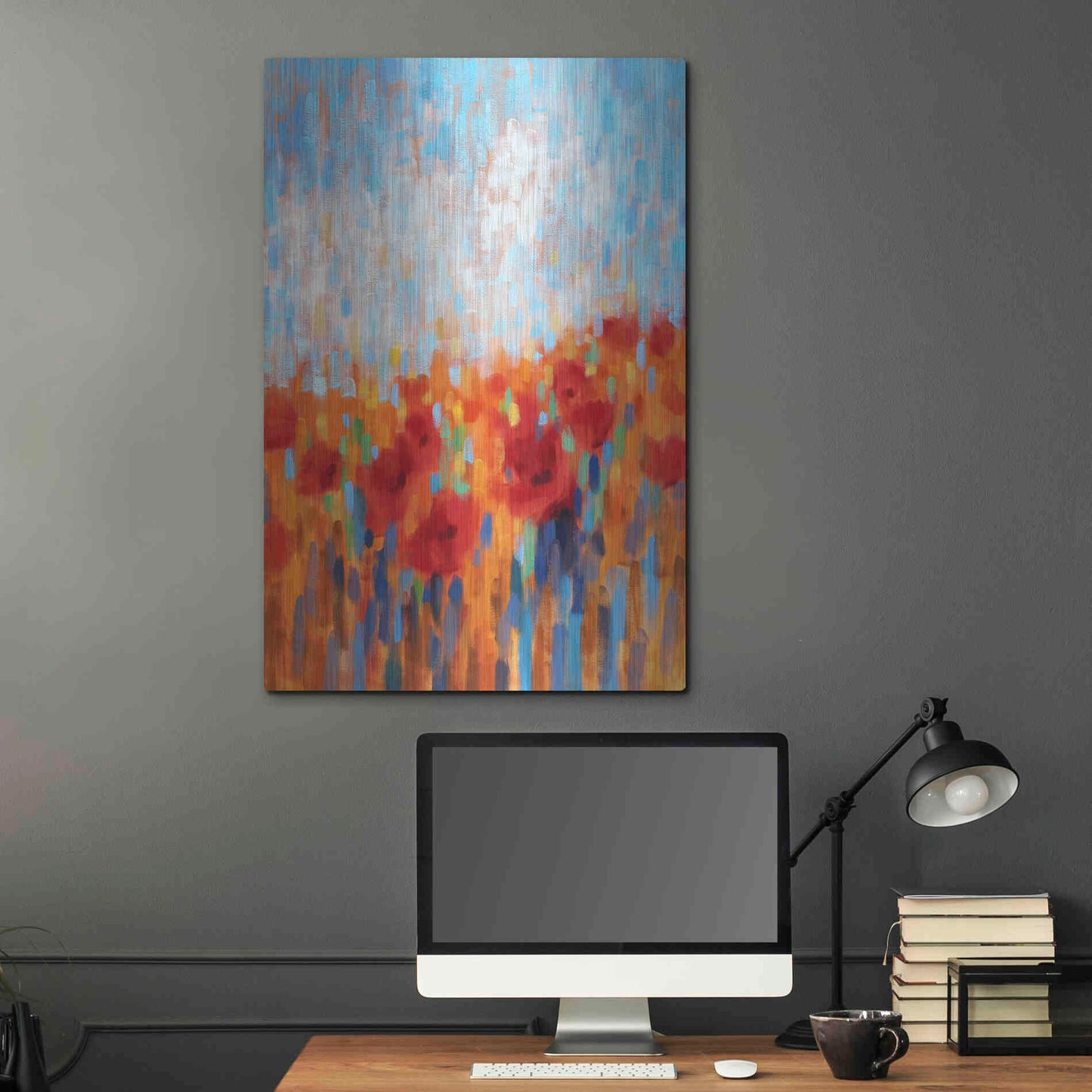 Luxe Metal Art 'Poppy Walk' by Claire Hardy, Metal Wall Art,24x36