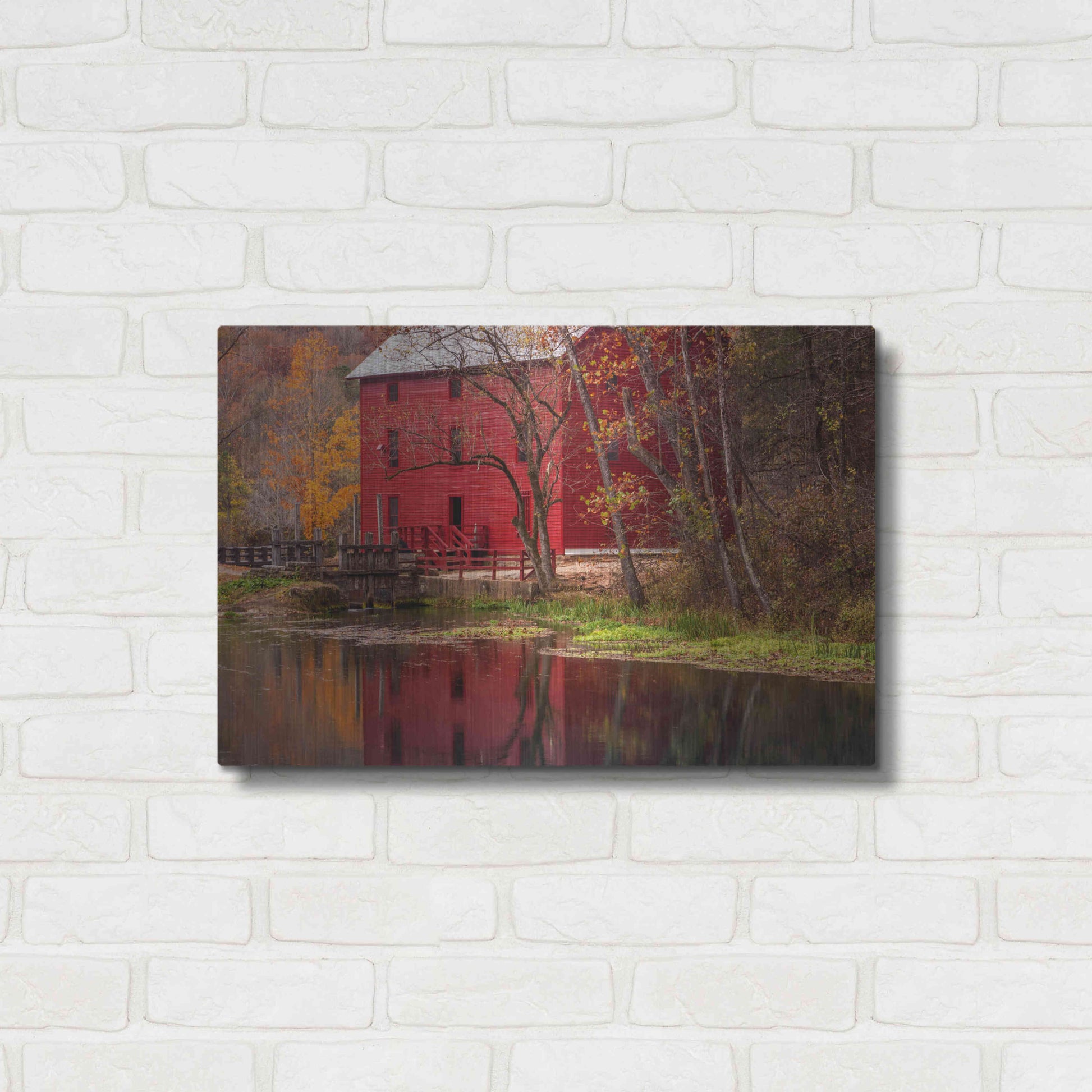 Luxe Metal Art 'Alley Springs Mill' by David Hammond, Metal Wall Art,24x16