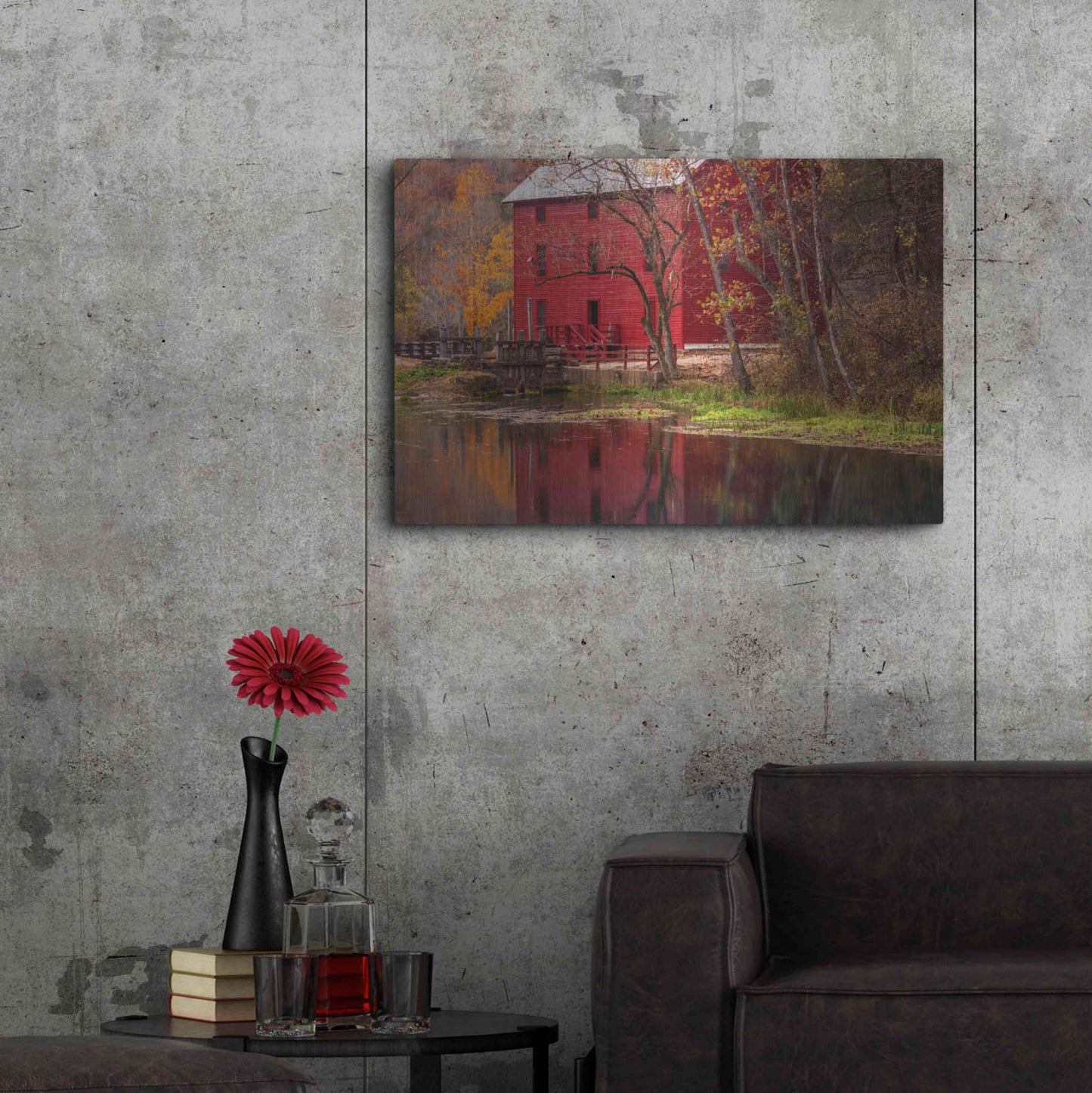 Luxe Metal Art 'Alley Springs Mill' by David Hammond, Metal Wall Art,36x24