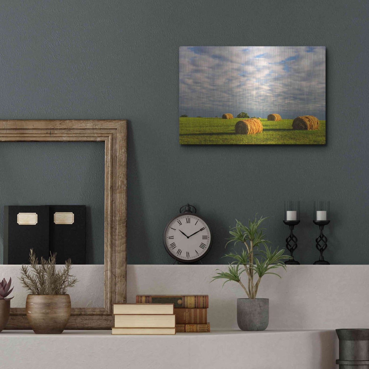 Luxe Metal Art 'Approaching Storm - Haystacks' by David Hammond, Metal Wall Art,16x12