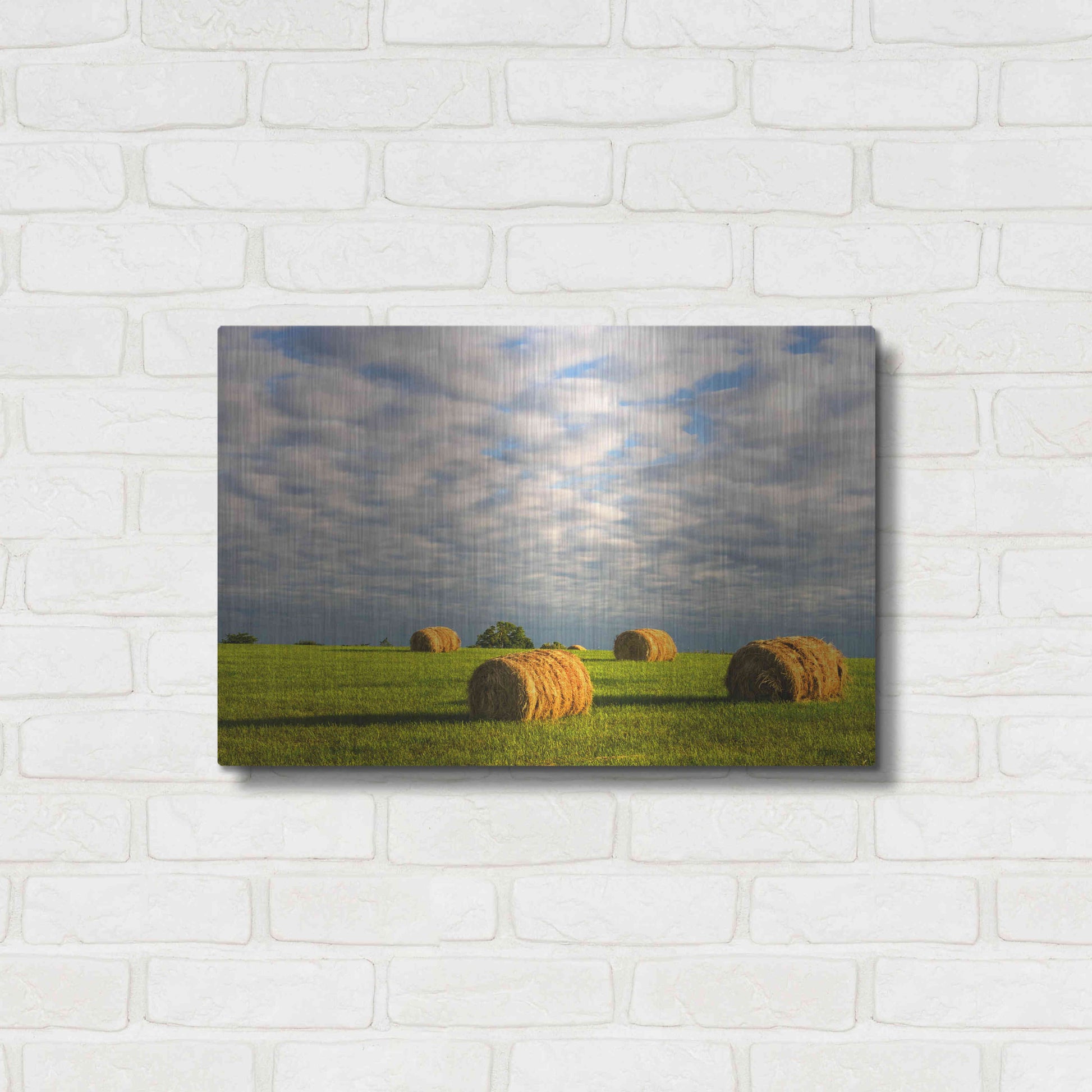 Luxe Metal Art 'Approaching Storm - Haystacks' by David Hammond, Metal Wall Art,24x16