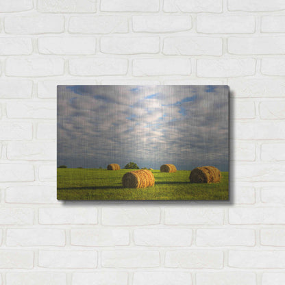Luxe Metal Art 'Approaching Storm - Haystacks' by David Hammond, Metal Wall Art,24x16