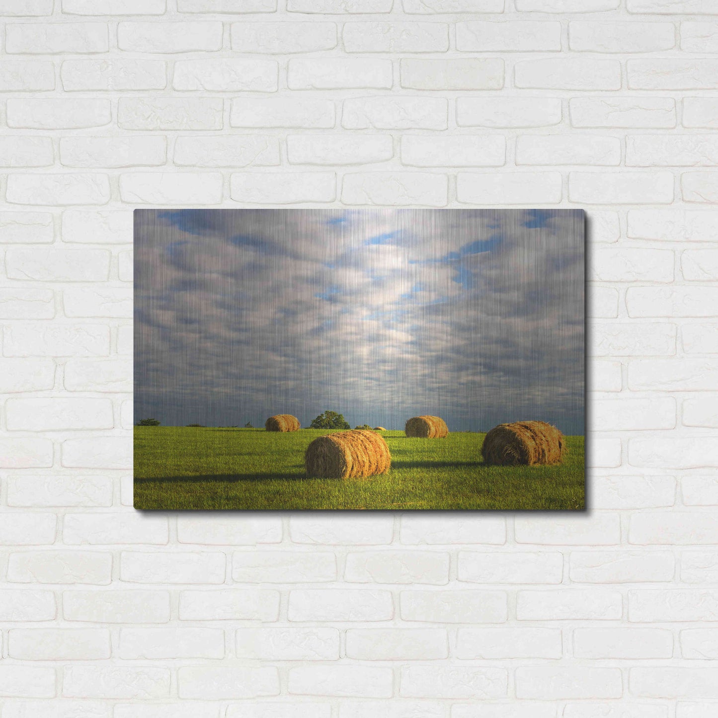 Luxe Metal Art 'Approaching Storm - Haystacks' by David Hammond, Metal Wall Art,36x24