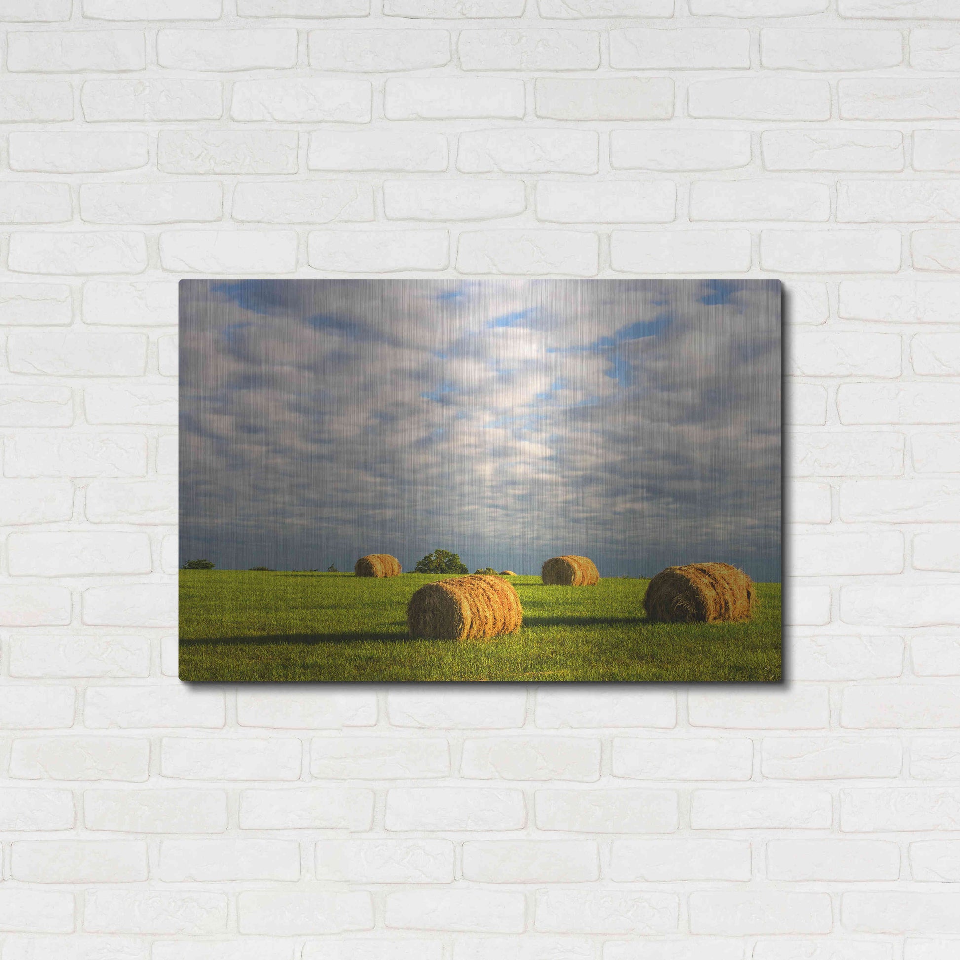 Luxe Metal Art 'Approaching Storm - Haystacks' by David Hammond, Metal Wall Art,36x24