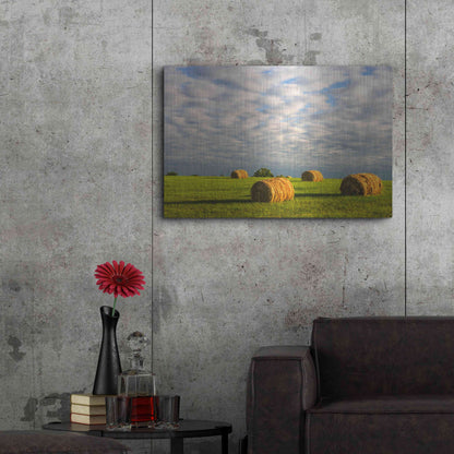 Luxe Metal Art 'Approaching Storm - Haystacks' by David Hammond, Metal Wall Art,36x24