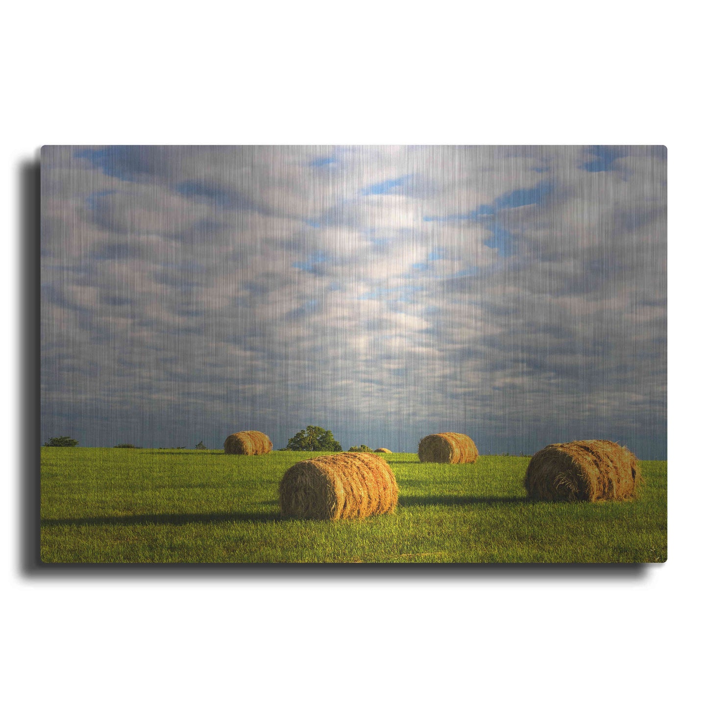 Luxe Metal Art 'Approaching Storm - Haystacks' by David Hammond, Metal Wall Art