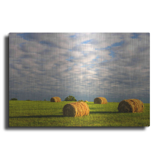 Luxe Metal Art 'Approaching Storm - Haystacks' by David Hammond, Metal Wall Art