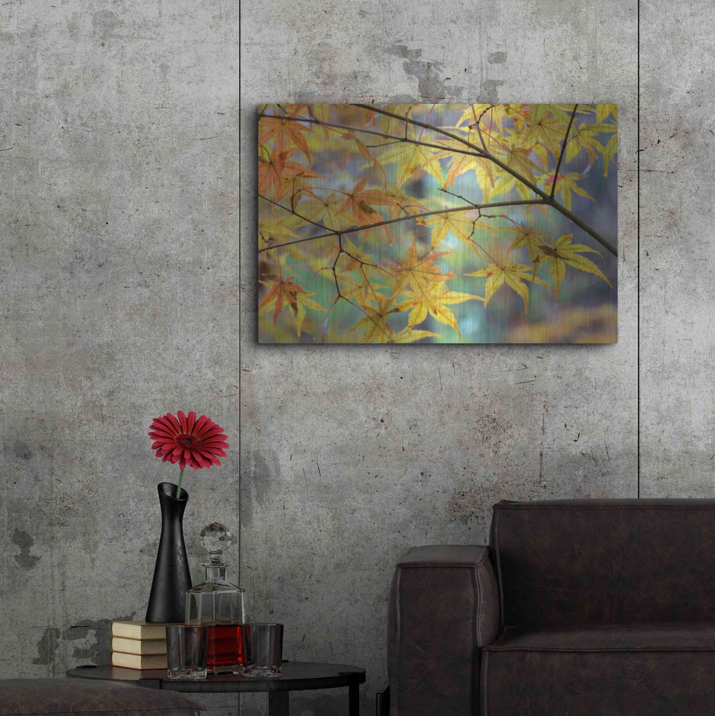 Luxe Metal Art 'Autumn Maples' by David Hammond, Metal Wall Art,36x24