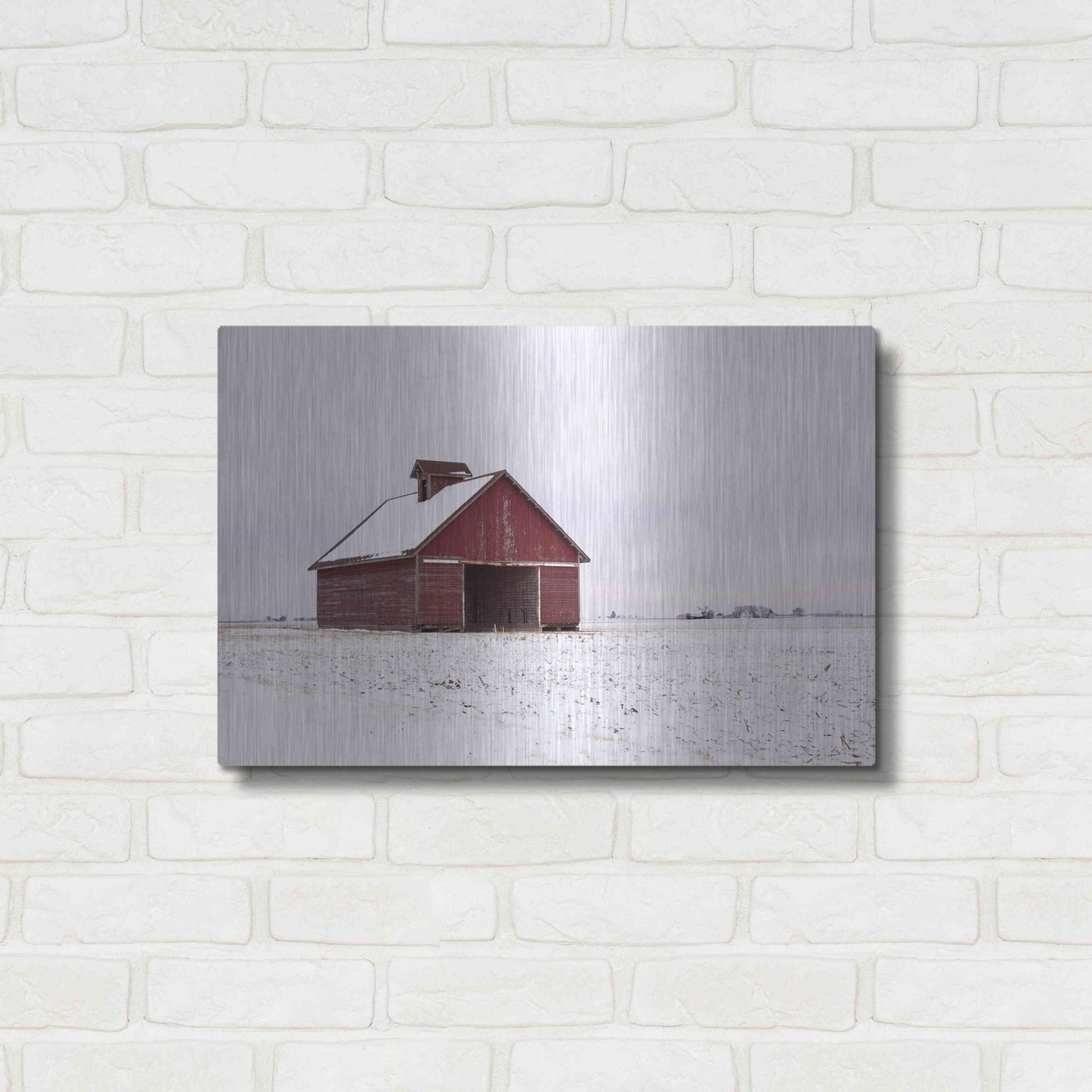 Luxe Metal Art 'Central Illinois Barn' by David Hammond, Metal Wall Art,24x16