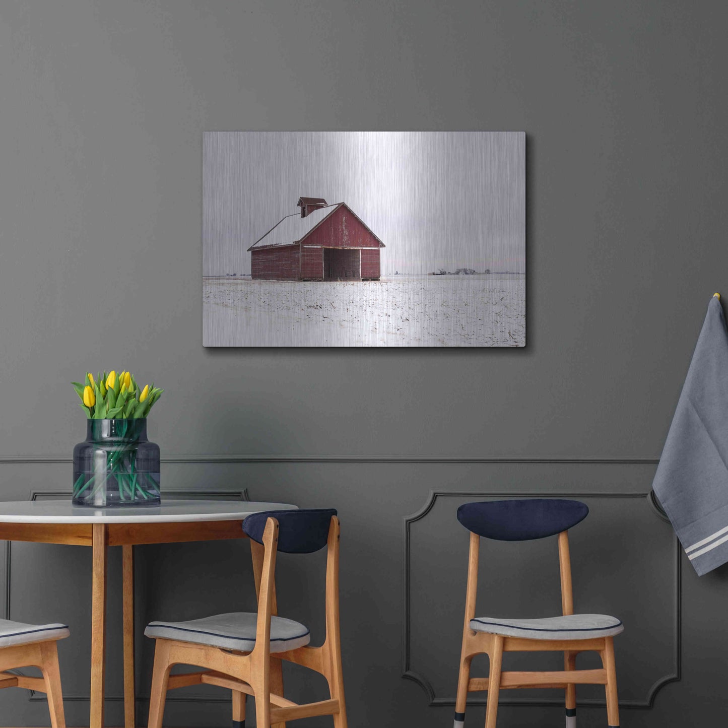 Luxe Metal Art 'Central Illinois Barn' by David Hammond, Metal Wall Art,36x24