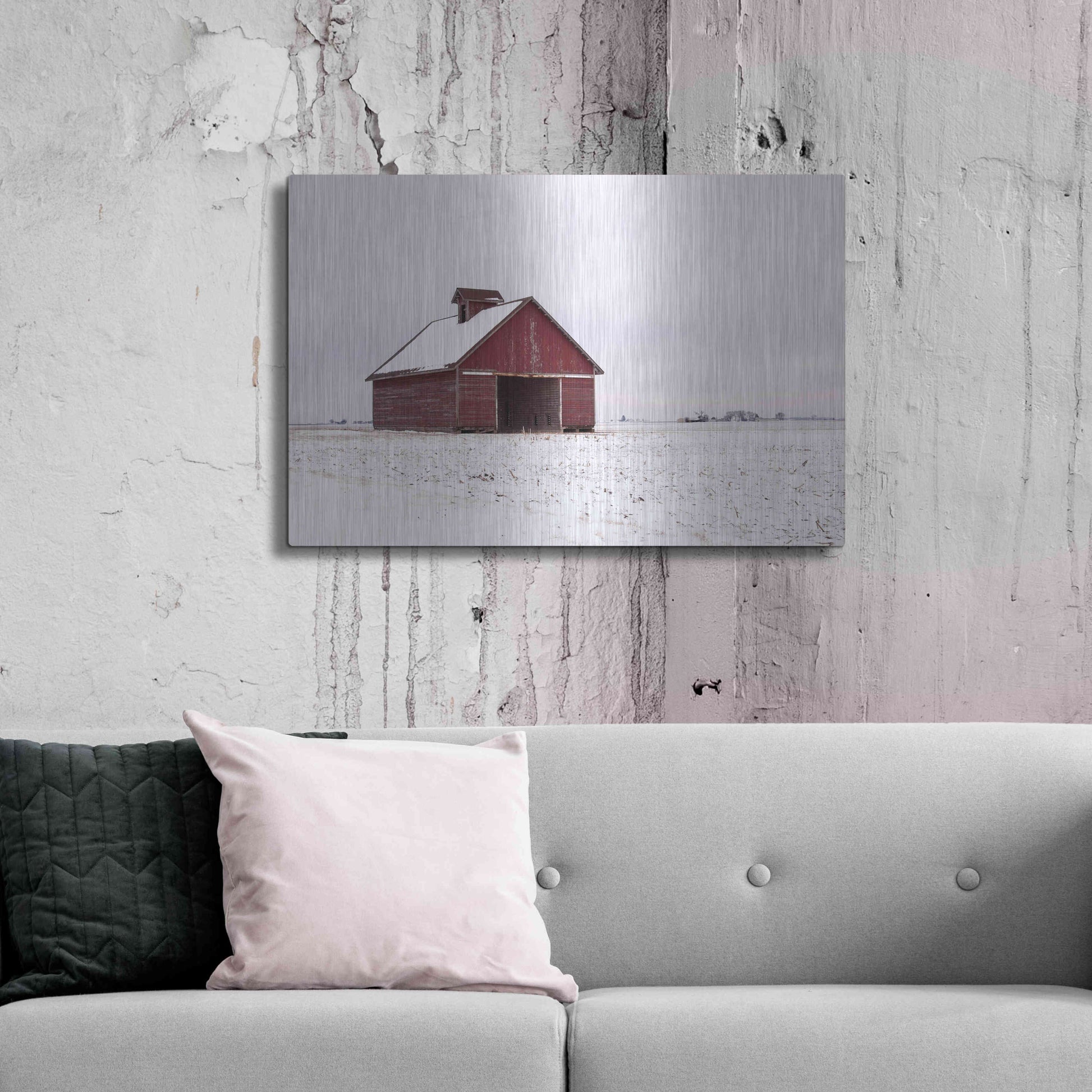 Luxe Metal Art 'Central Illinois Barn' by David Hammond, Metal Wall Art,36x24