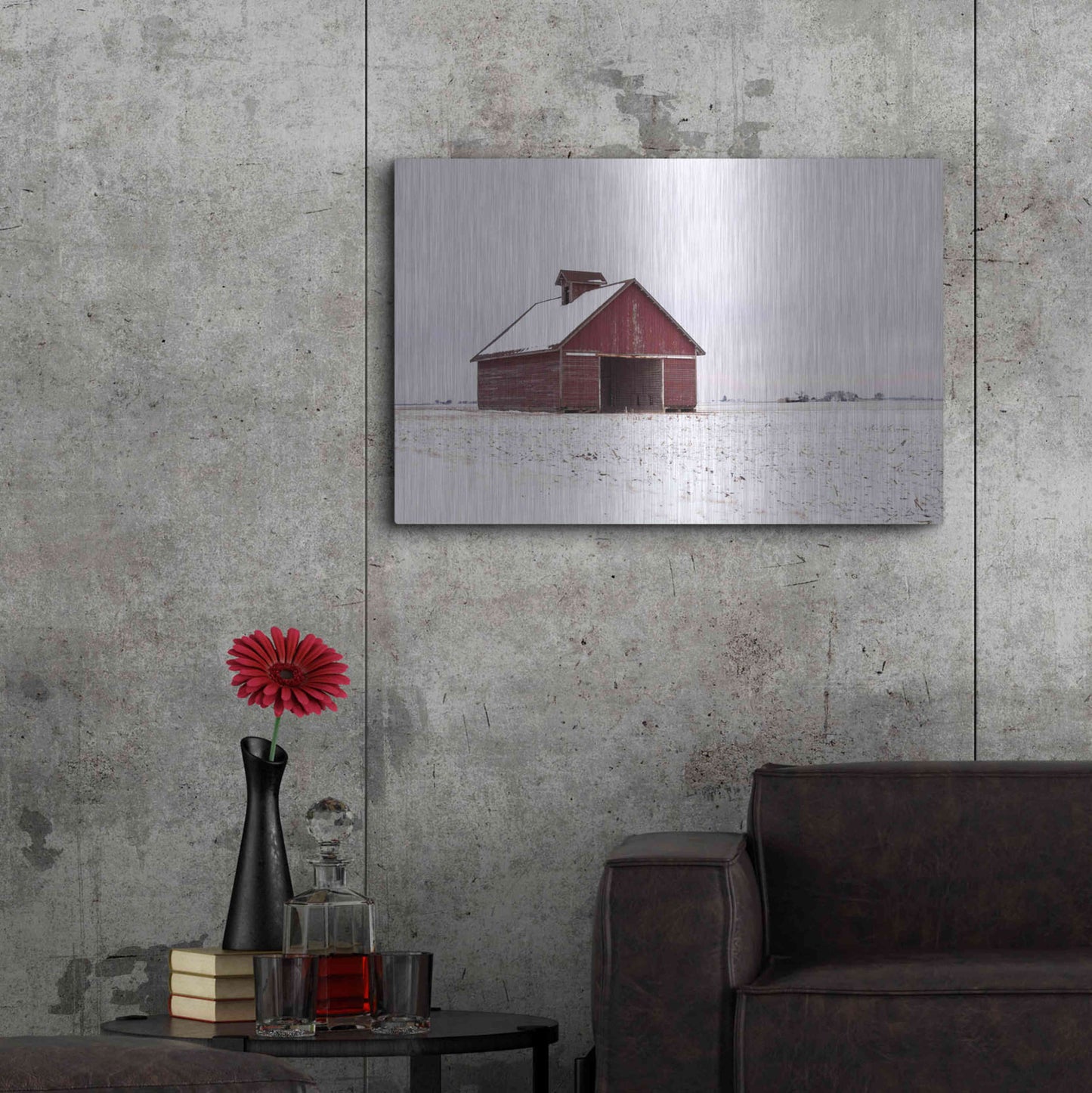 Luxe Metal Art 'Central Illinois Barn' by David Hammond, Metal Wall Art,36x24