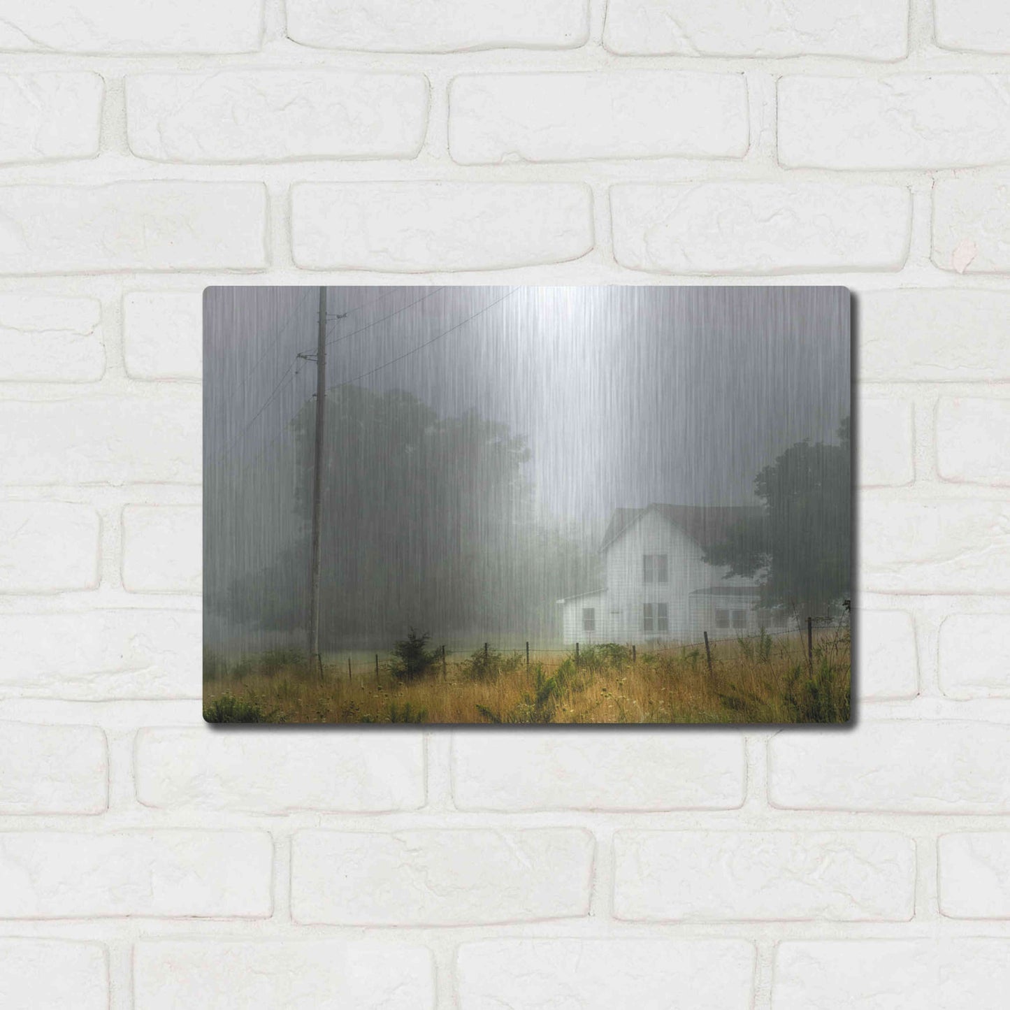 Luxe Metal Art 'Fog House' by David Hammond, Metal Wall Art,16x12