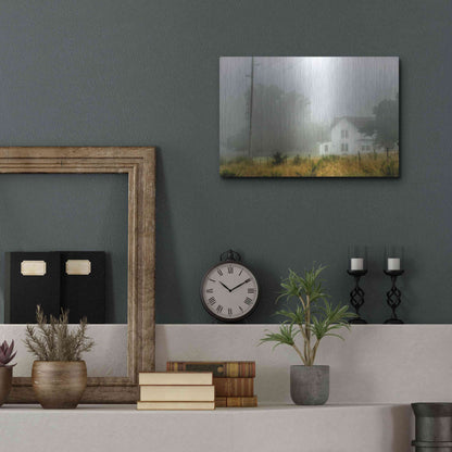 Luxe Metal Art 'Fog House' by David Hammond, Metal Wall Art,16x12