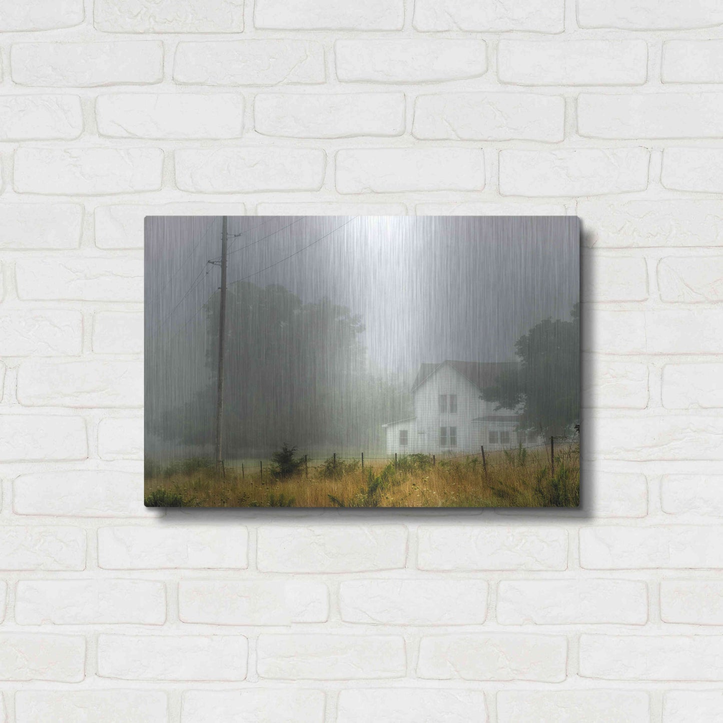 Luxe Metal Art 'Fog House' by David Hammond, Metal Wall Art,24x16