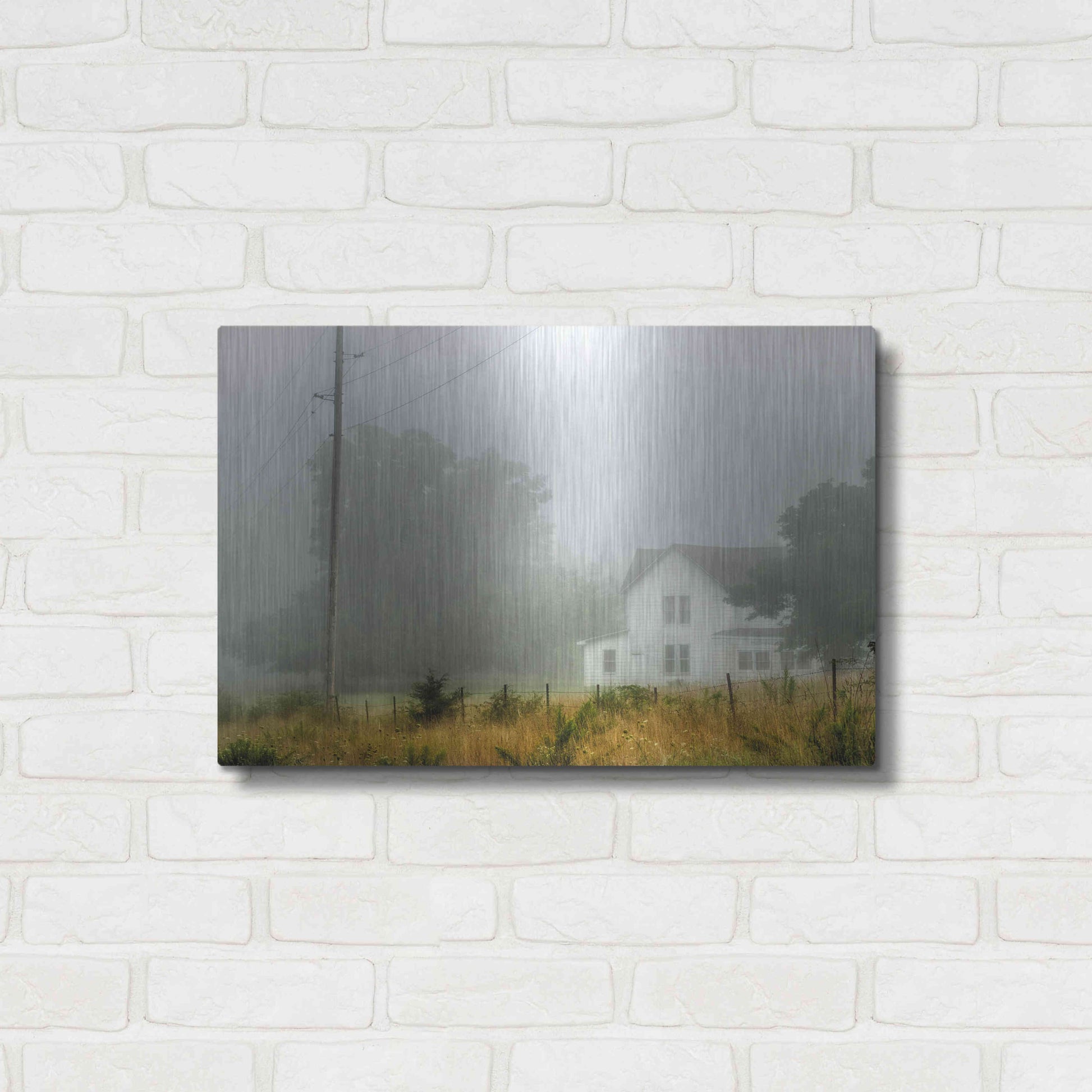 Luxe Metal Art 'Fog House' by David Hammond, Metal Wall Art,24x16