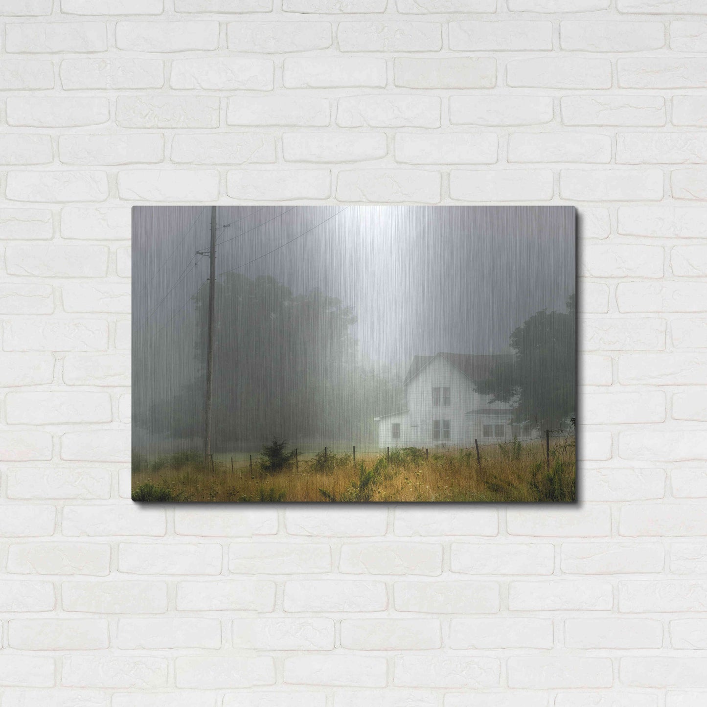 Luxe Metal Art 'Fog House' by David Hammond, Metal Wall Art,36x24