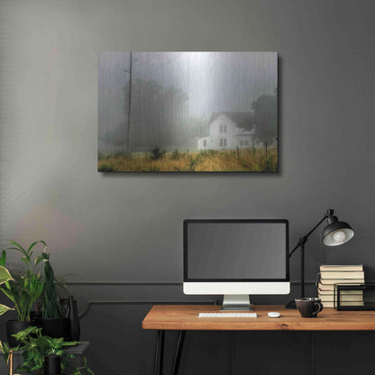 Luxe Metal Art 'Fog House' by David Hammond, Metal Wall Art,36x24