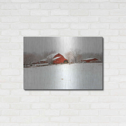 Luxe Metal Art 'Union Co. Barn & Snow' by David Hammond, Metal Wall Art,36x24