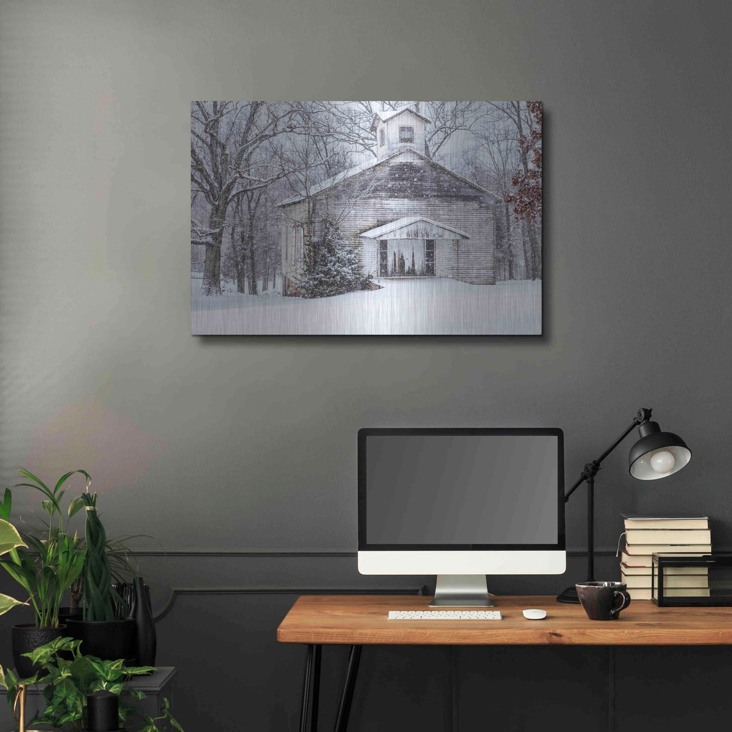 Luxe Metal Art 'Vintage Church' by David Hammond, Metal Wall Art,36x24