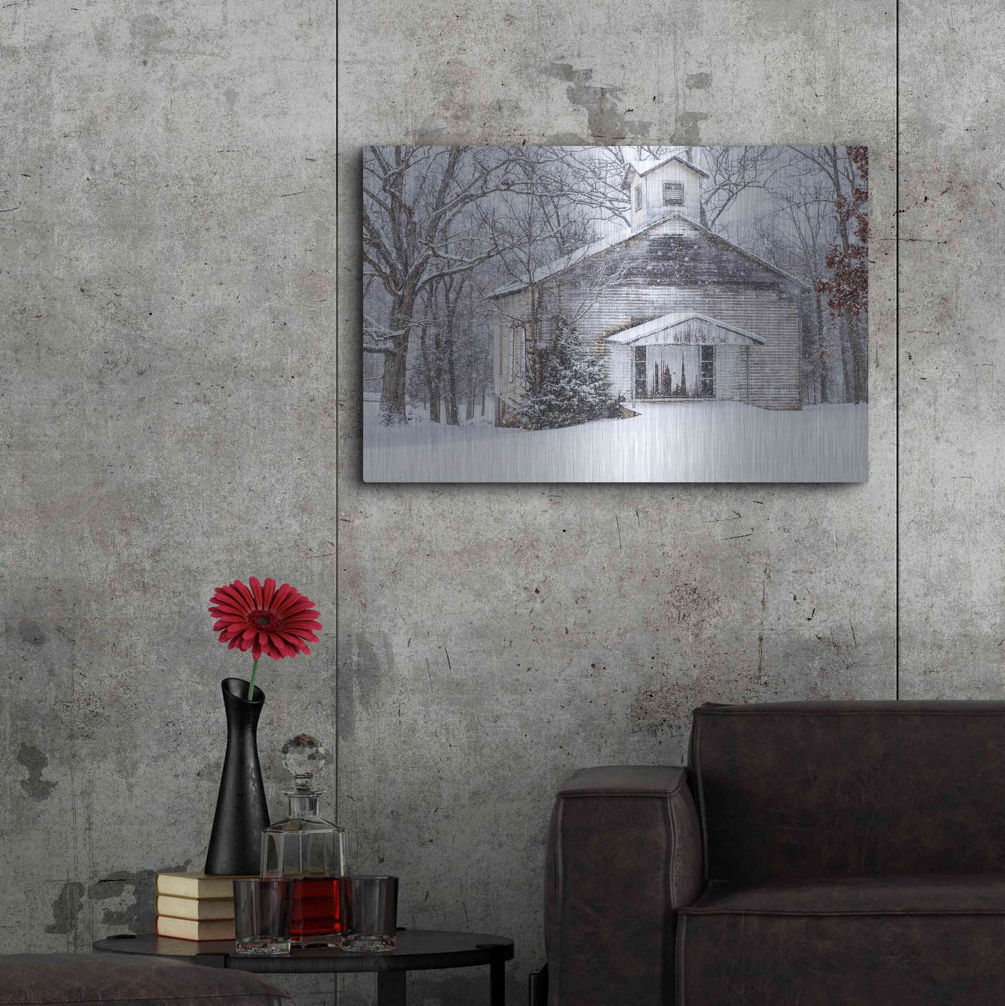 Luxe Metal Art 'Vintage Church' by David Hammond, Metal Wall Art,36x24