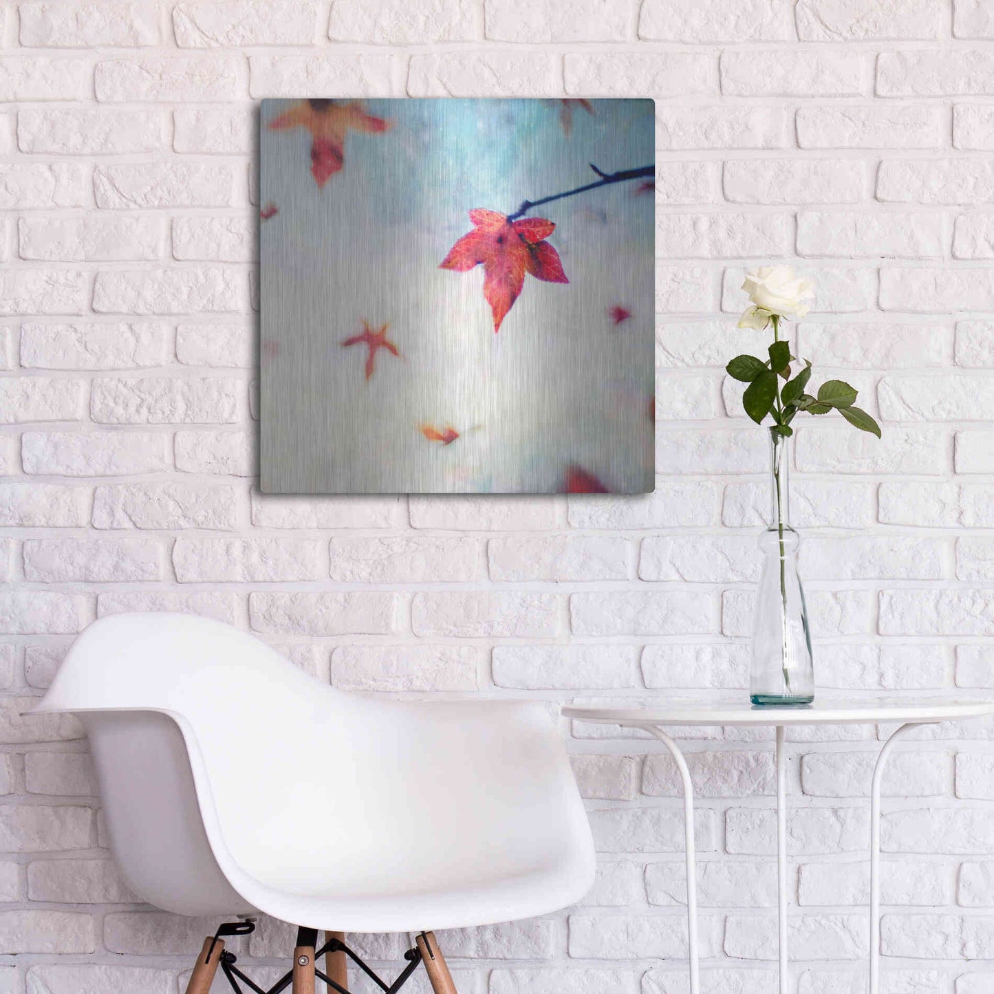 Luxe Metal Art 'All Fall Down' by Dawn D Hanna, Metal Wall Art,24x24