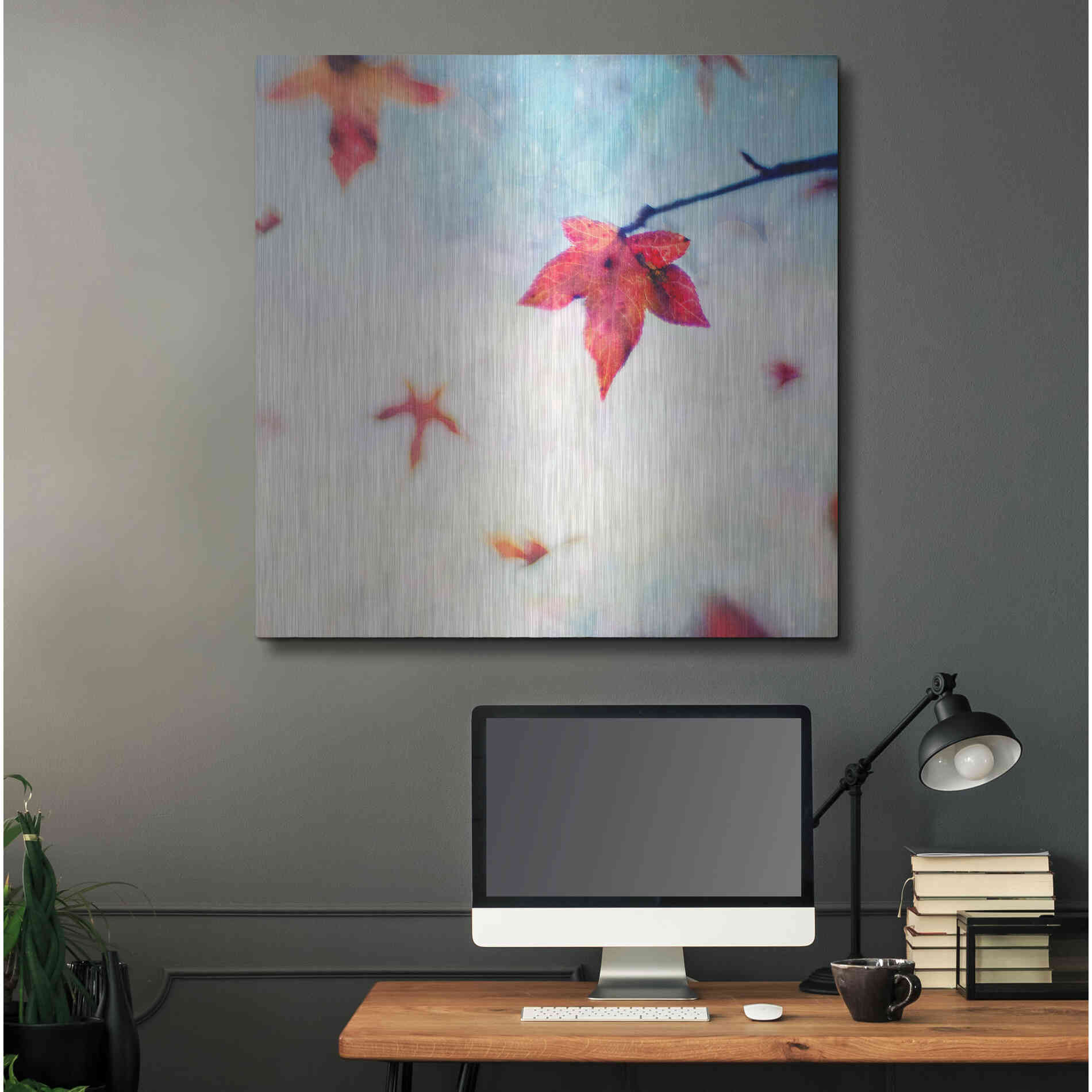 Luxe Metal Art 'All Fall Down' by Dawn D Hanna, Metal Wall Art,36x36