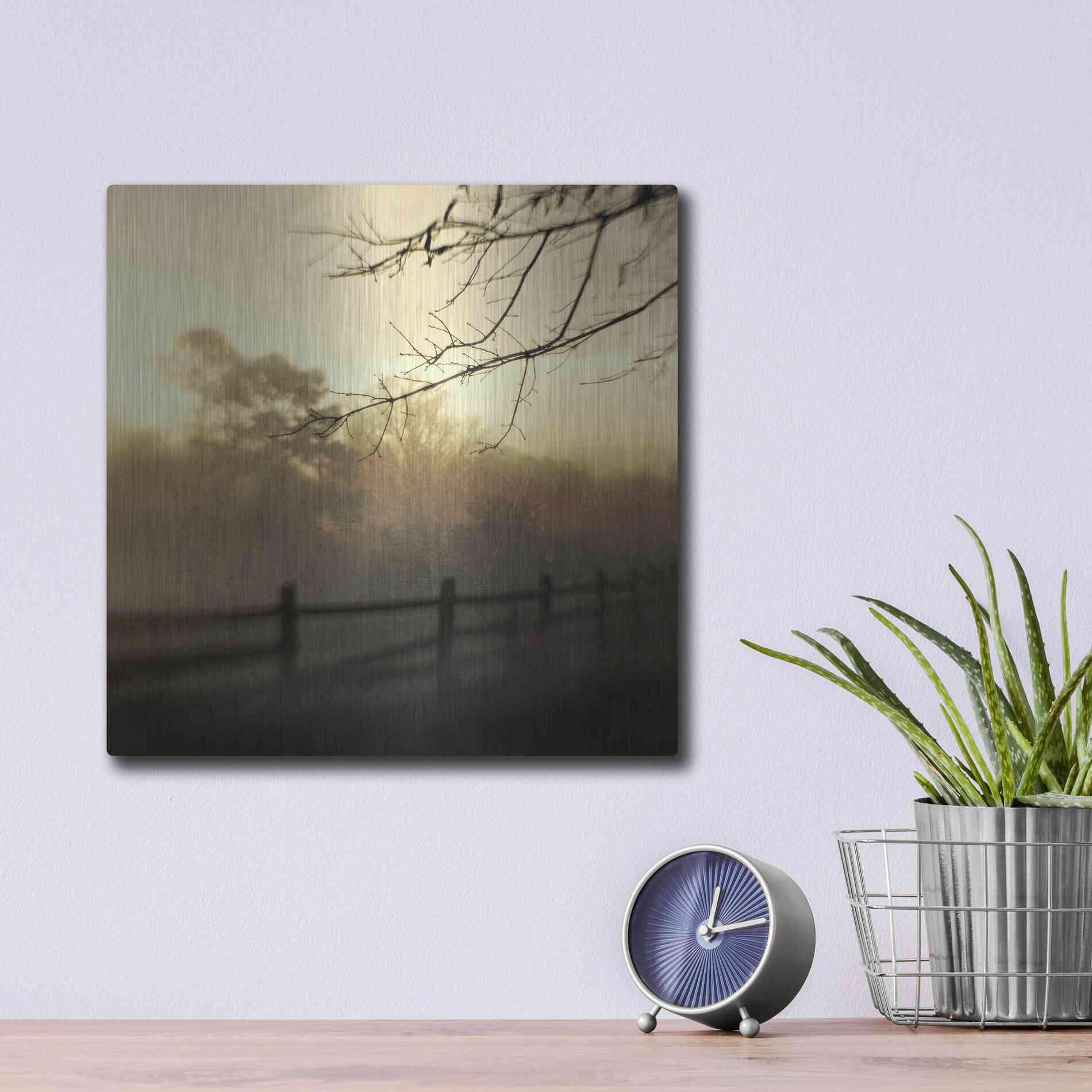 Luxe Metal Art 'At Dawn' by Dawn D Hanna, Metal Wall Art,12x12