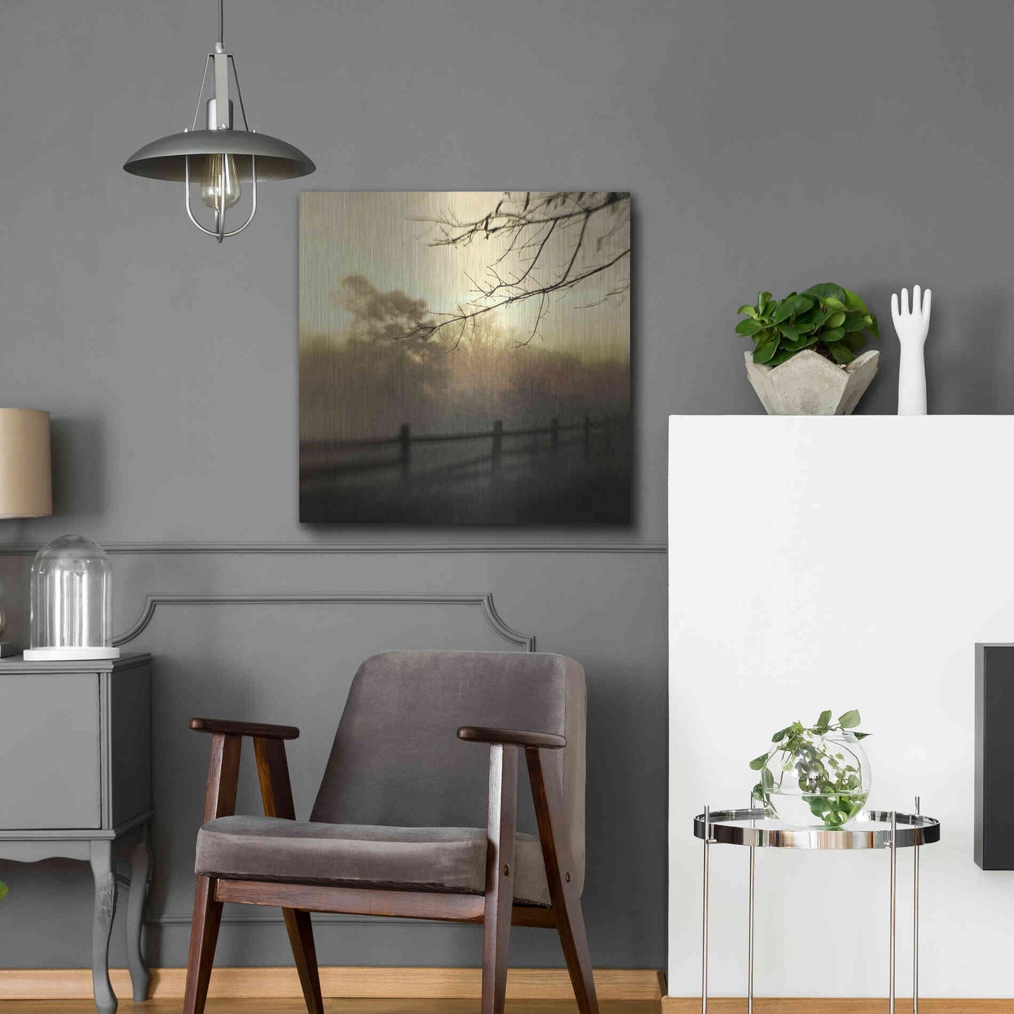 Luxe Metal Art 'At Dawn' by Dawn D Hanna, Metal Wall Art,24x24