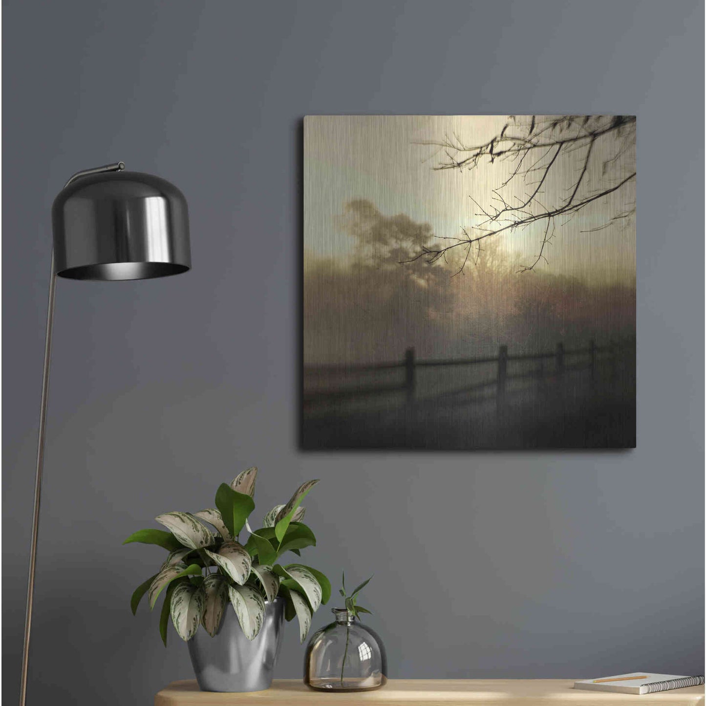 Luxe Metal Art 'At Dawn' by Dawn D Hanna, Metal Wall Art,24x24